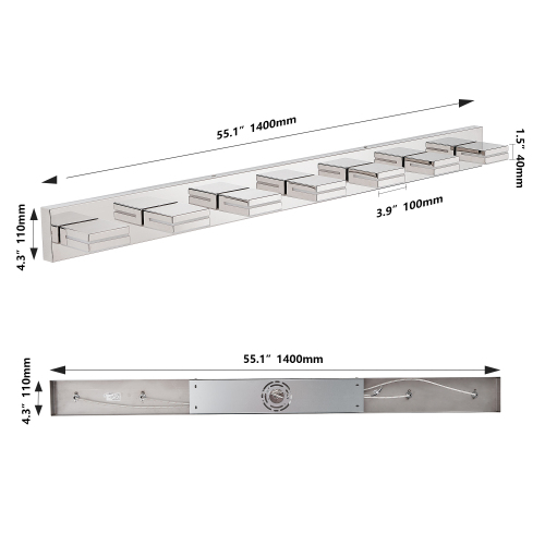 Modern Chrome LED Vanity Light, 5-Lights Wall Sconce for Bathroom and Mirror, Sleek Minimalist Design, Energy-Efficient, Easy to Install、、eastwooduniform