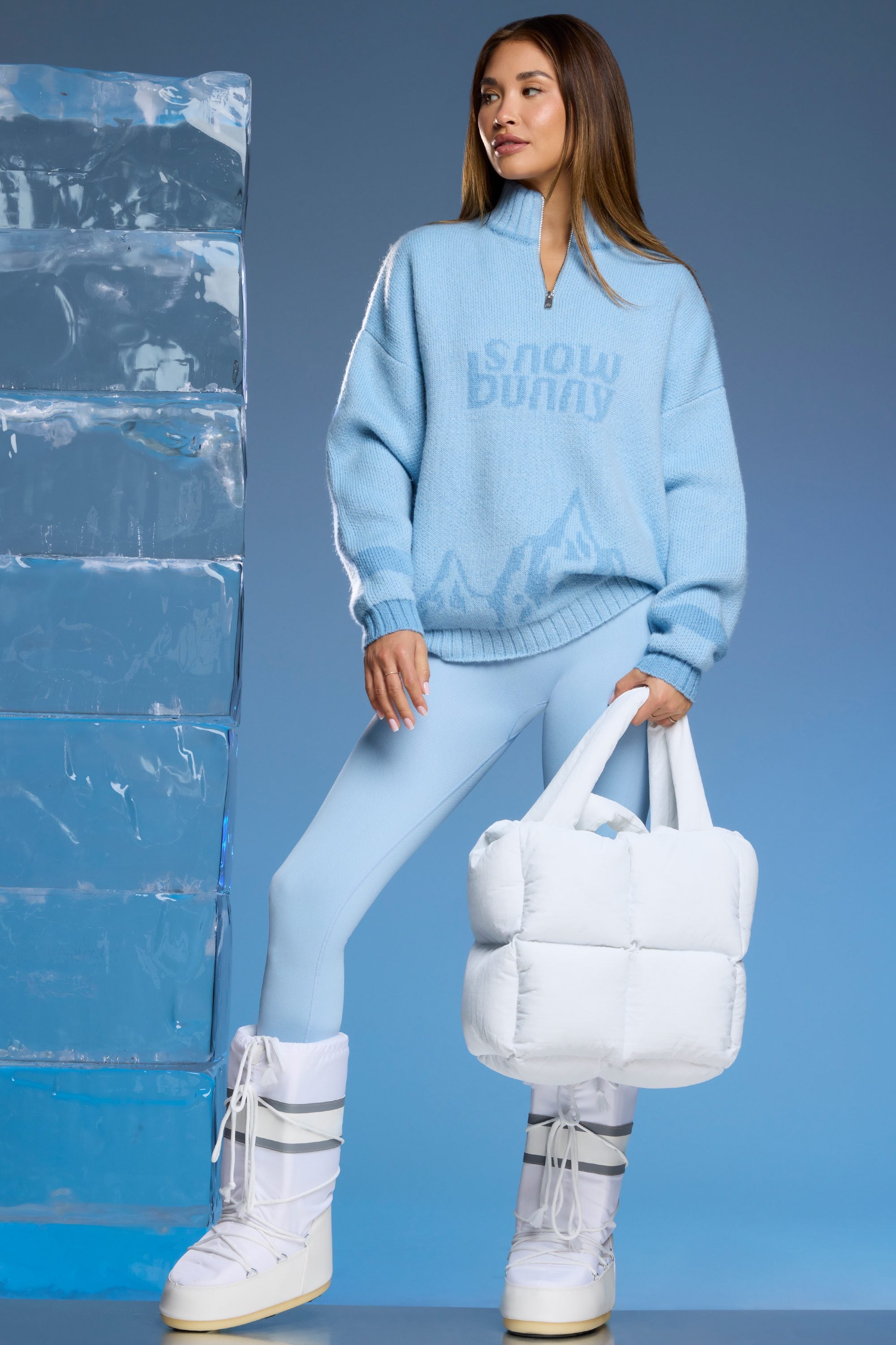 Quilted Puffer Bag in White、mySite、solidvoid