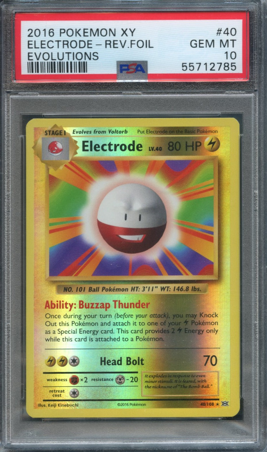 Electrode Reverse Holo #40 PSA 10 Evolutions、mySite、waistdrama