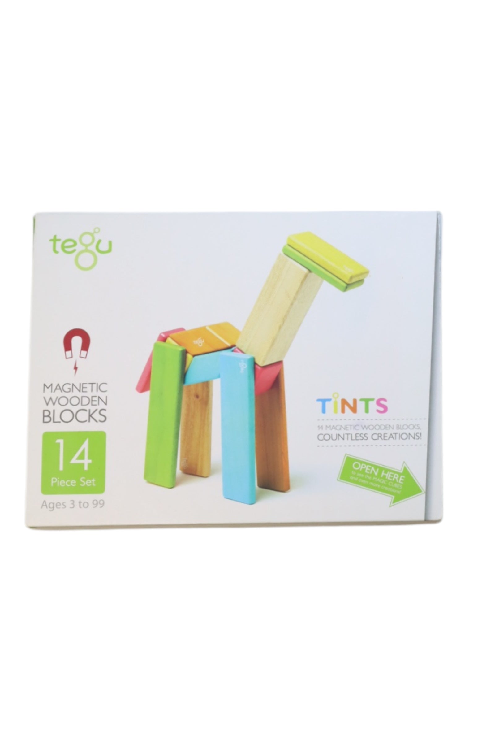 Tegu Magnetic Wooden Blocks 14 Piece Set O/S、mySite、g9winljtr