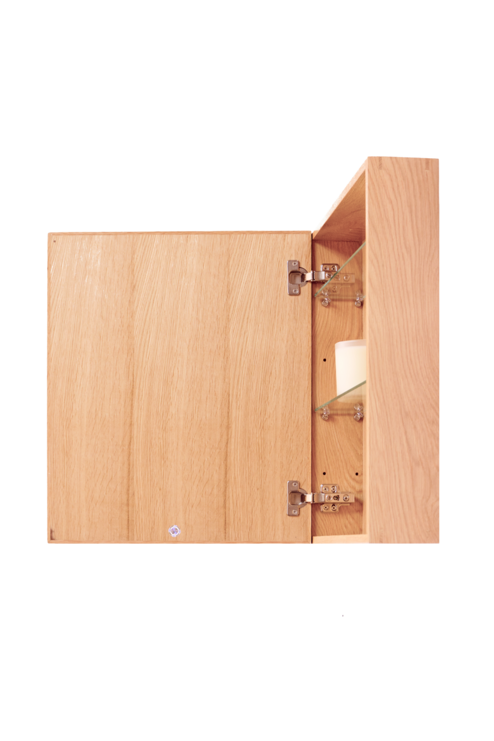 Oak Bathroom Cabinet with Mirror | Wireworks Slimline、mySite、neckold