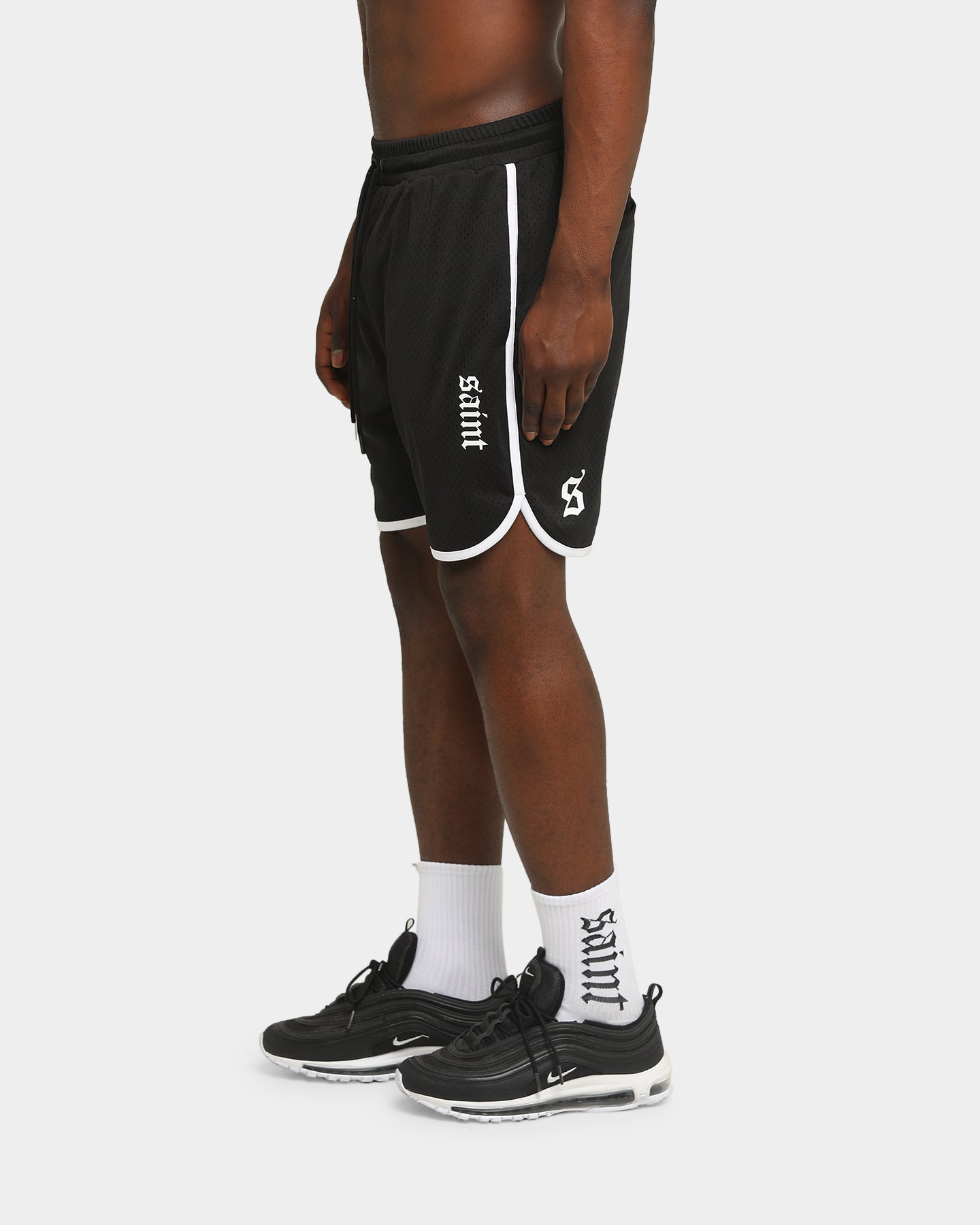 Saint Morta Era Mesh Basketball Short Black/White、mySite、zt4zffjzw