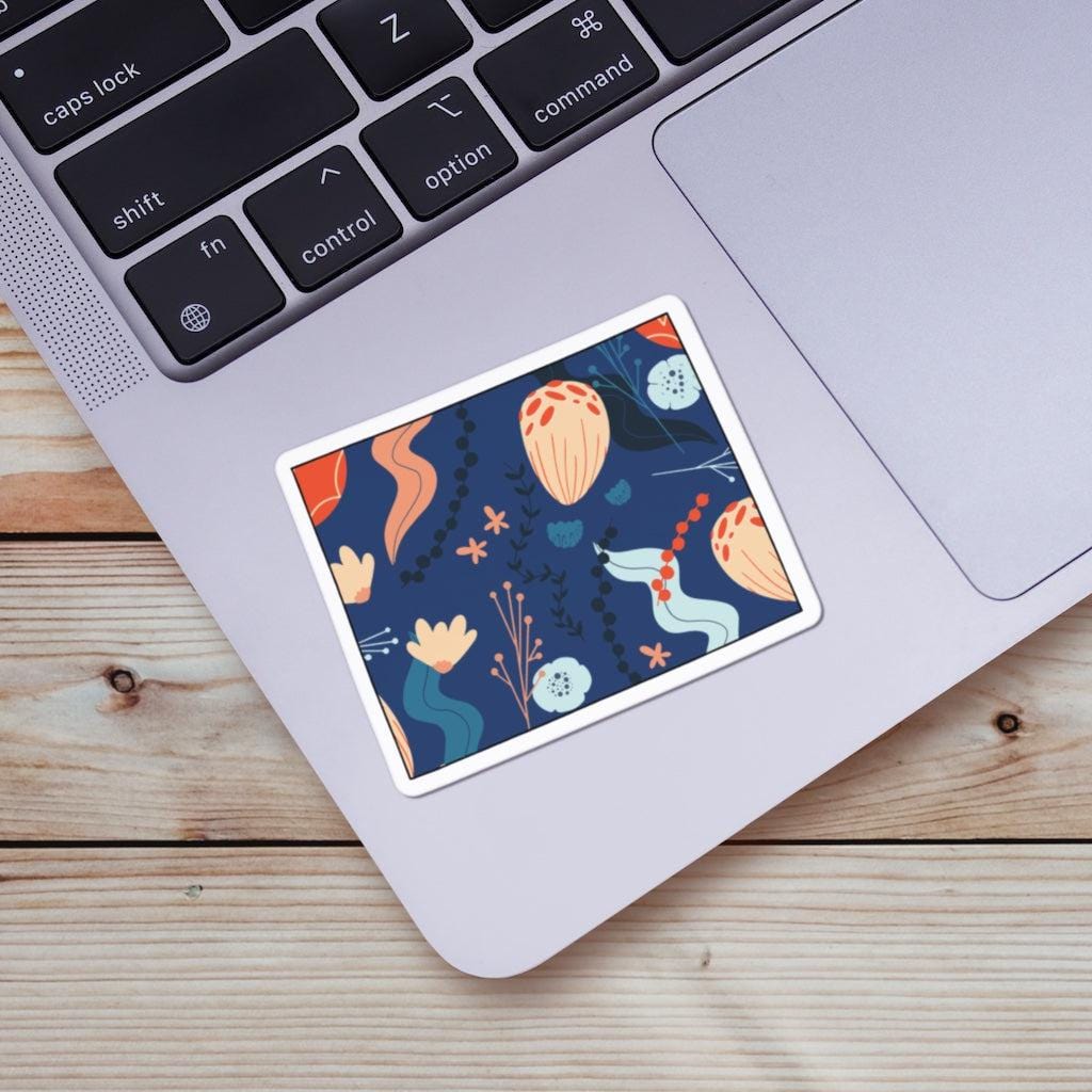  Wyoming Blue Floral Abstract Sticker、mySite、ghnorth