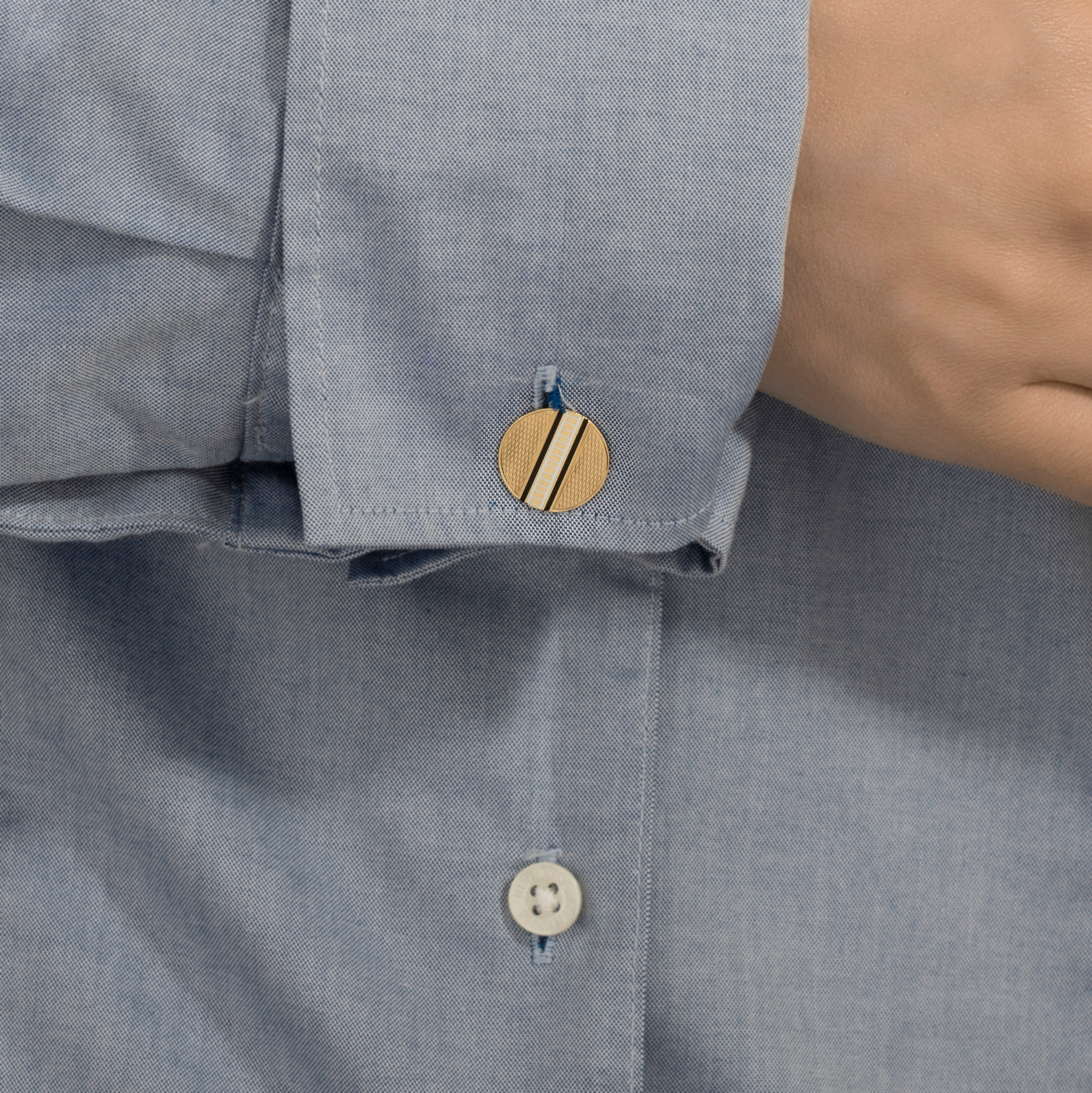 Vintage French 18k Yellow Gold Black & White Enamel Geometric Cufflinks、mySite、hinf8tx79