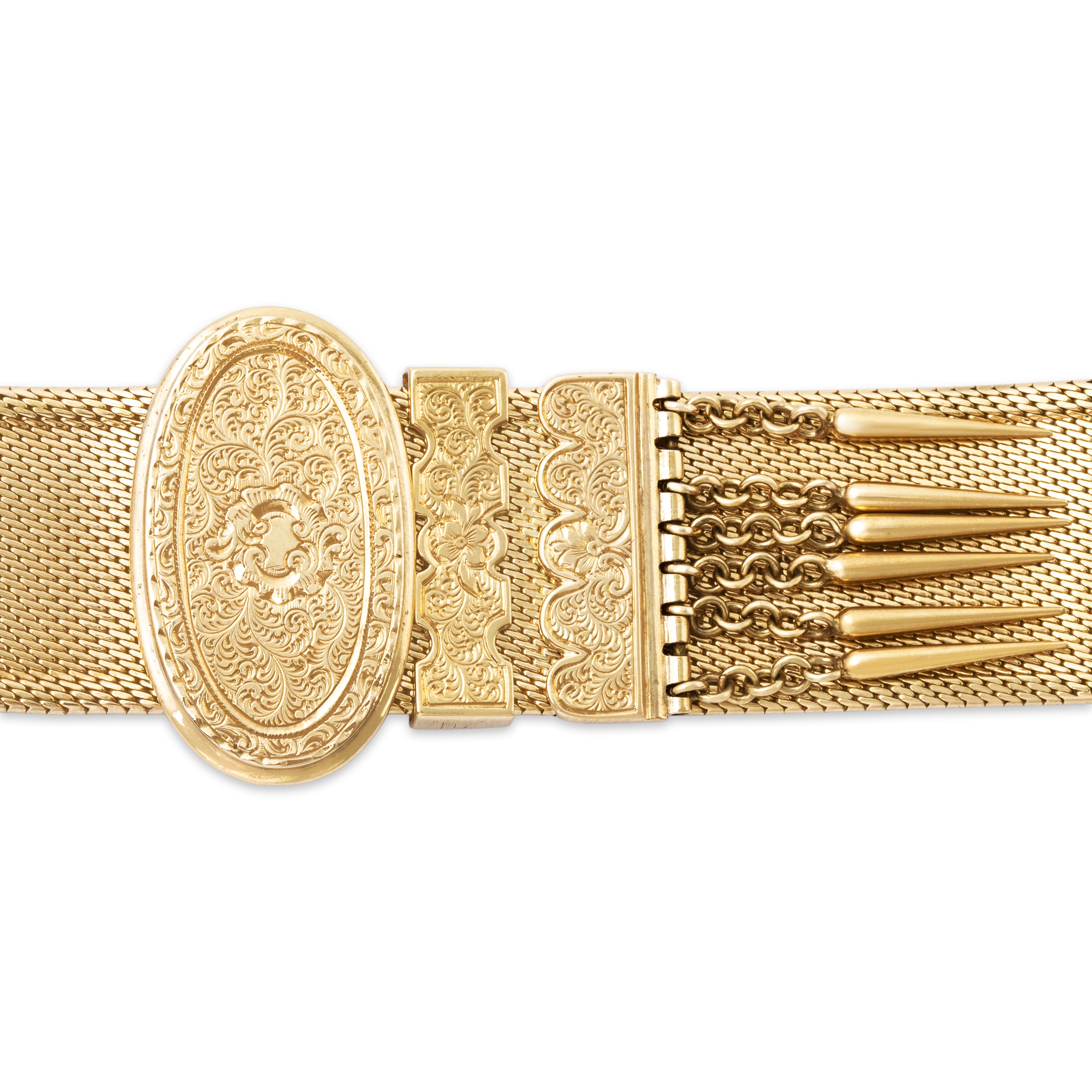 Antique Victorian 14k Yellow Gold Fantastic Engraved Slide Adjustable Bracelet、mySite、hinf8tx79