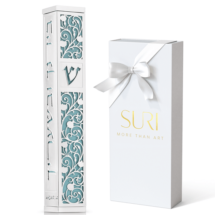 Silver and Turquoise Pomegranate Mezuzah、mySite、topwebapps