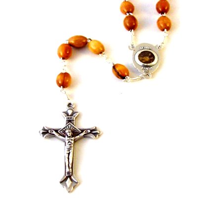 Olive wood Rosary with Holy Land earth - Soil - With Certificate of Authenticity、mySite、topwebapps