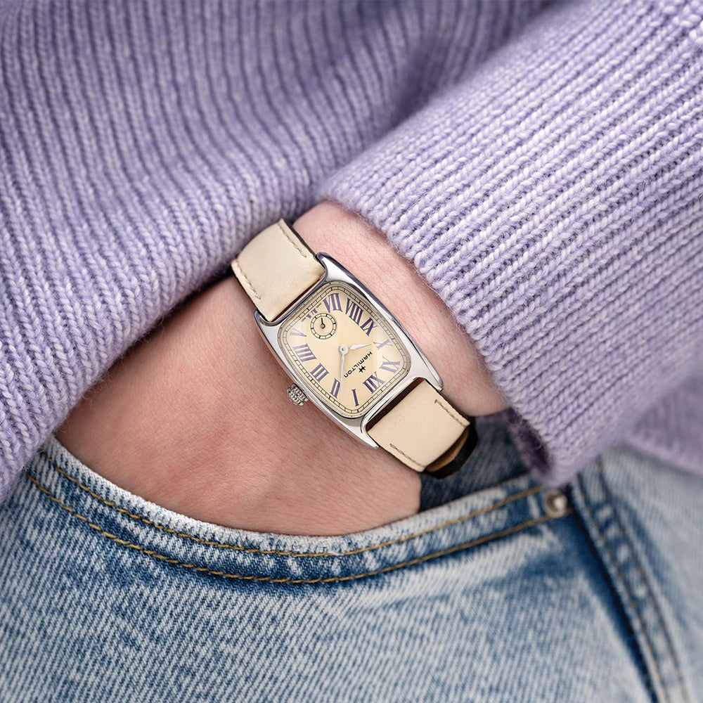  American Classic Boulton Small Second Quartz Medium 24mm x 27mm - Beige on Leather Strap