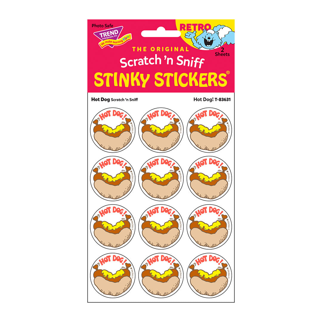  Hot Dog! - Hot Dog-Scented Retro Scratch 'n Sniff Stinky Stickers®、mySite、ghnorth