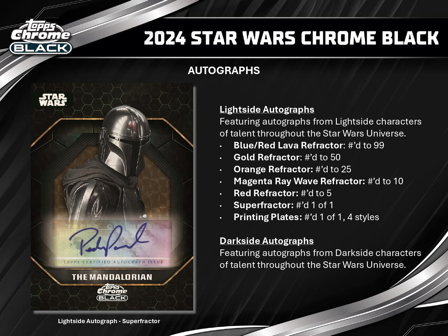 Topps Star Wars Chrome Black 2024 - Hobby Box、mySite、waistdrama