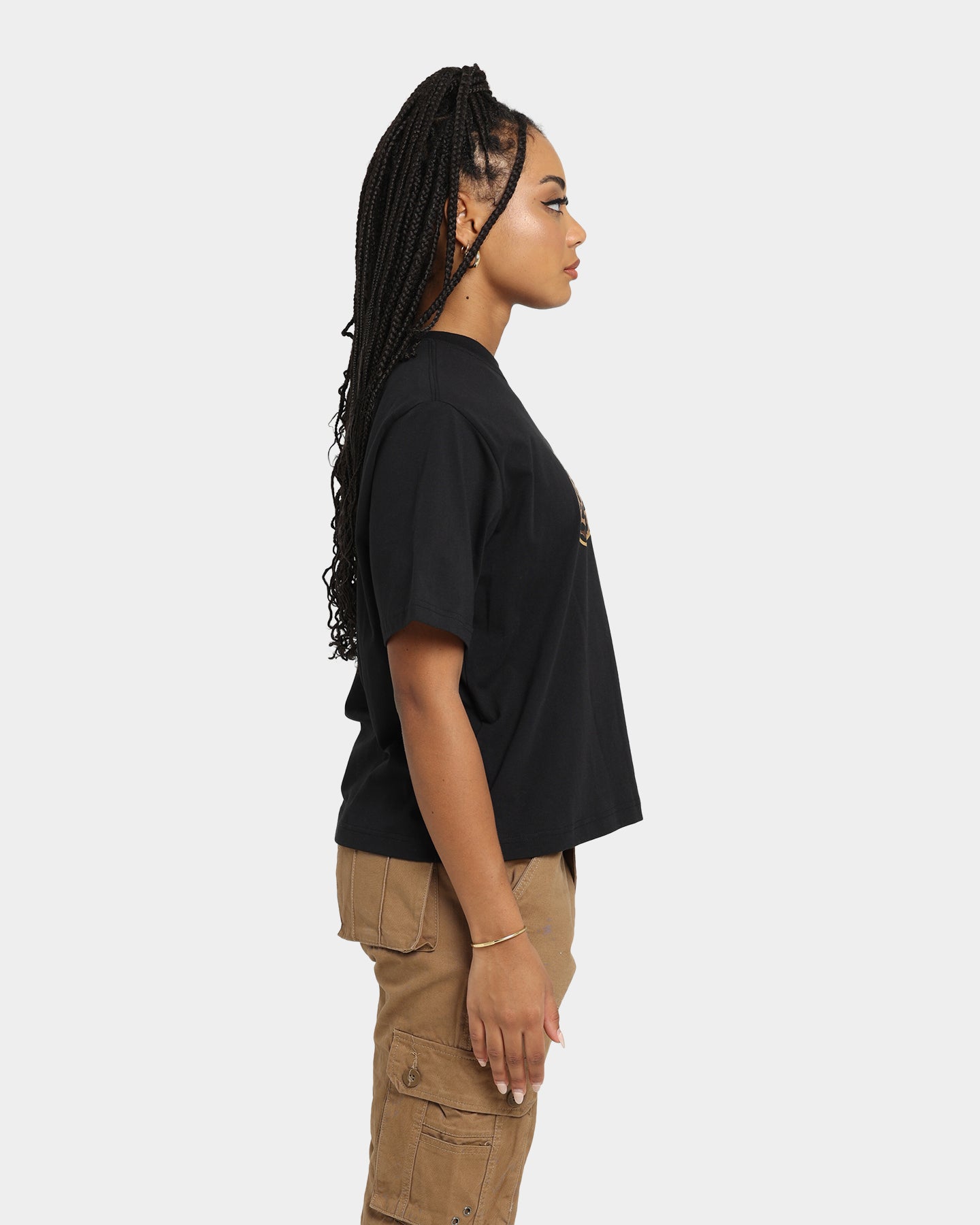 Nike Women's Sportswear Boxy T-Shirt Black/Metallic、mySite、zt4zffjzw