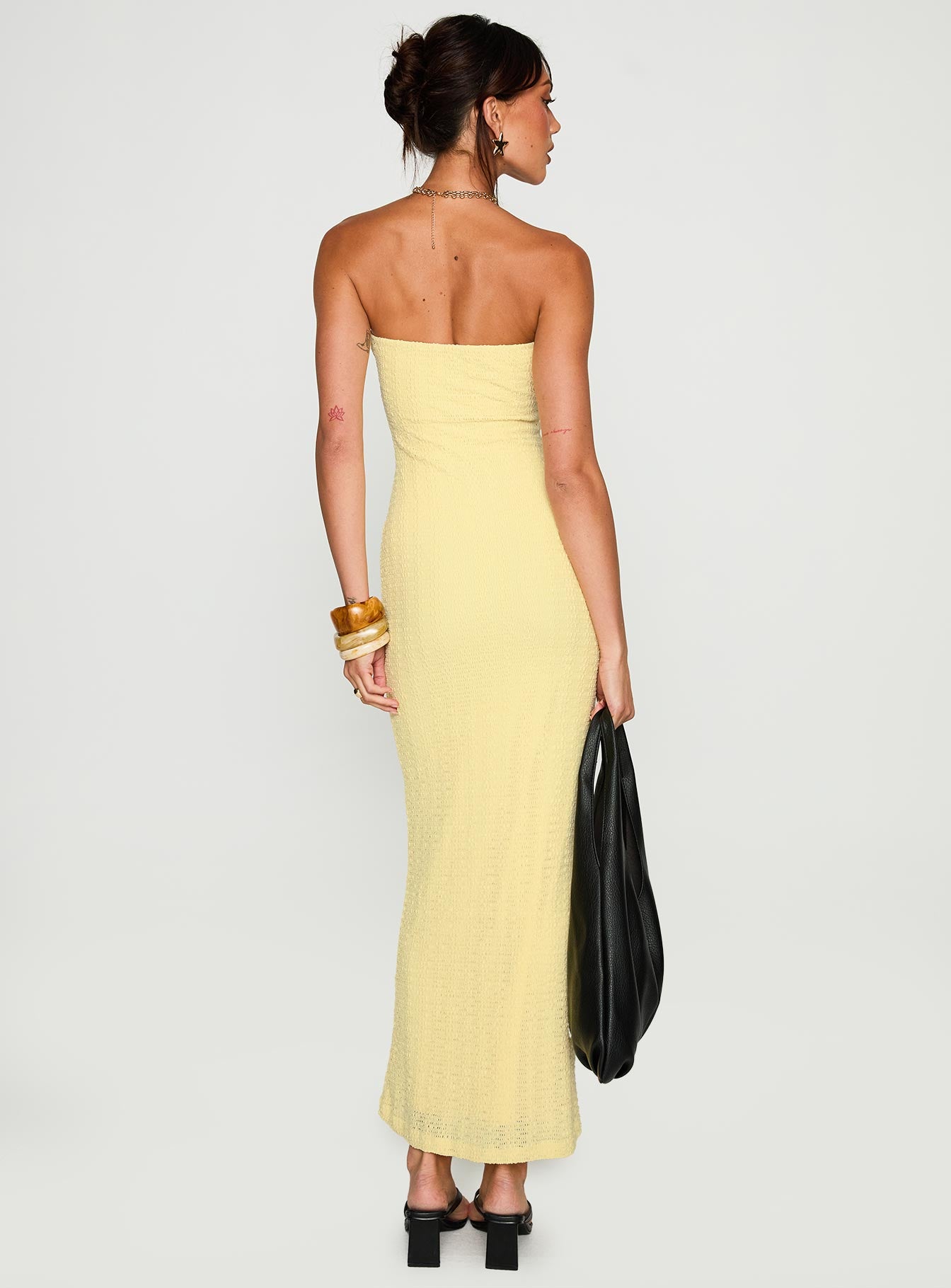 Saijana Strapless Maxi Dress Lemon、mySite、solidvoid