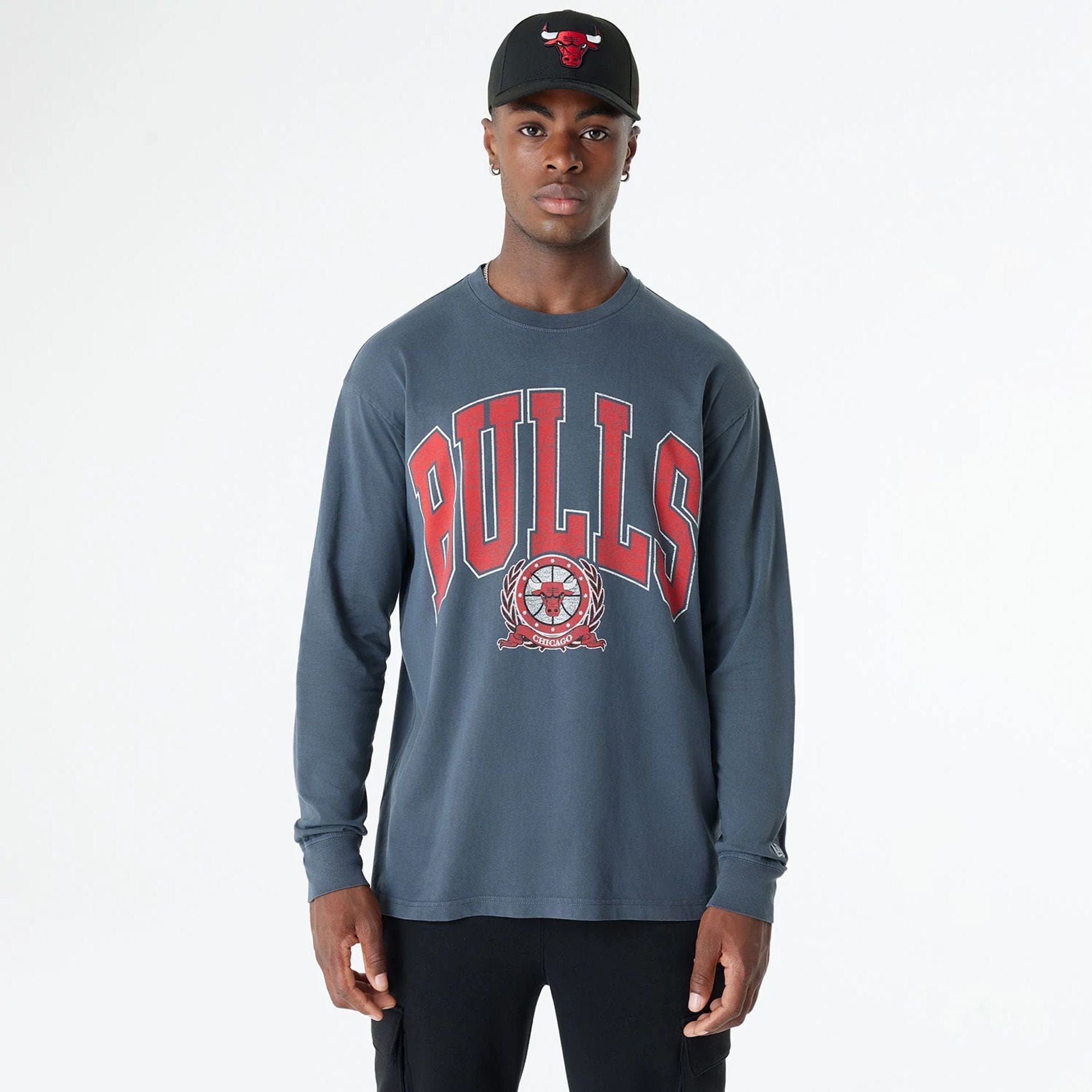 Chicago Bulls Oversized Essential Black Oversized Long Sleeve T-Shirt、mySite、vikingsvslions