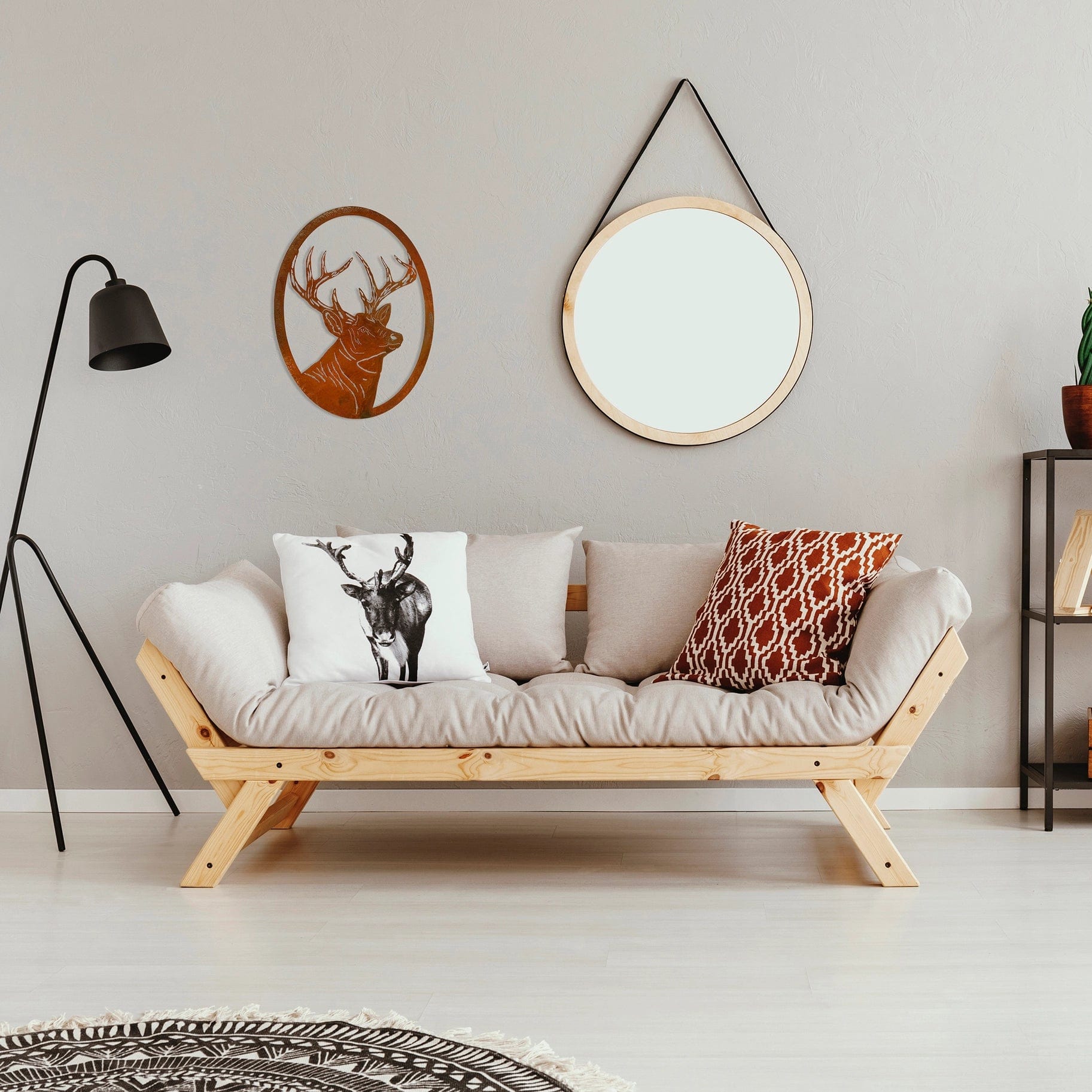 Metal Deer Portrait Wall Art Plaque Made in the USA、mySite、g9winljtr