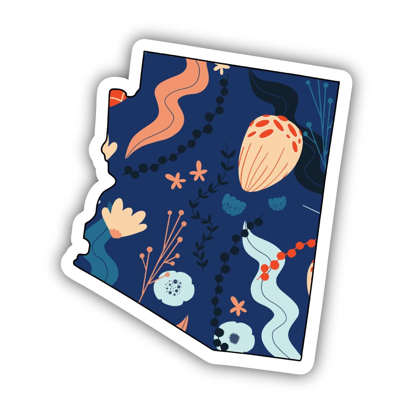 Arizona Blue Floral Abstract Sticker、mySite、ghnorth