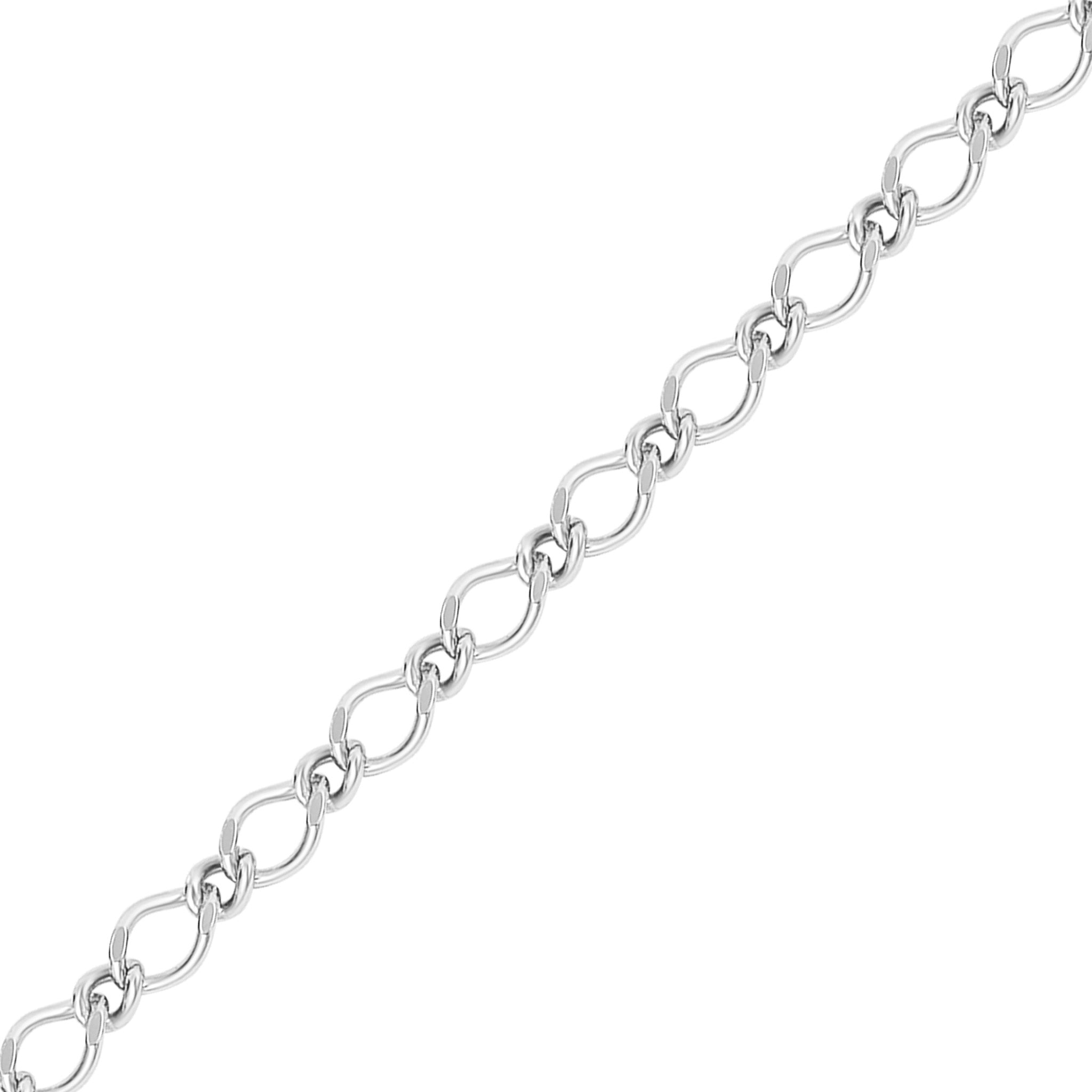 .925 Sterling Silver Rombo Figaro Permanent Jewelry Chain - by the Foot / PMJ0026、mySite、dreamappss