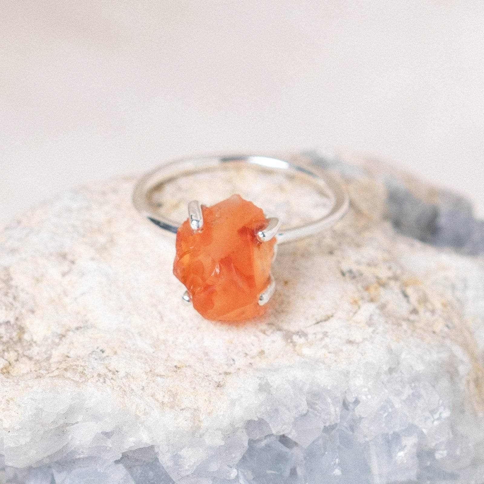 Carnelian Raw Freeform Gold or Silver Ring、mySite、hinf8tx79