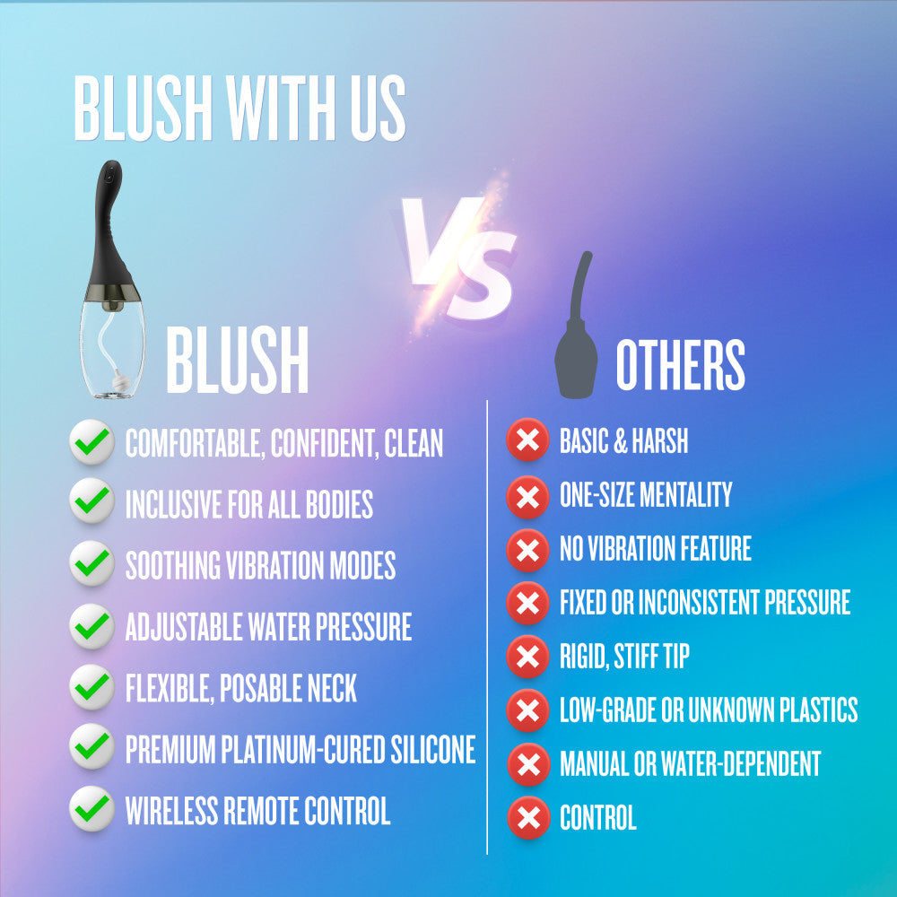 Anal Adventures by Blush® | Aqua Jet 11.25 Inch Vibrating Anal Douche Cleaner - Silicone Enema For Men & Women – In Black、mySite、bottomscart