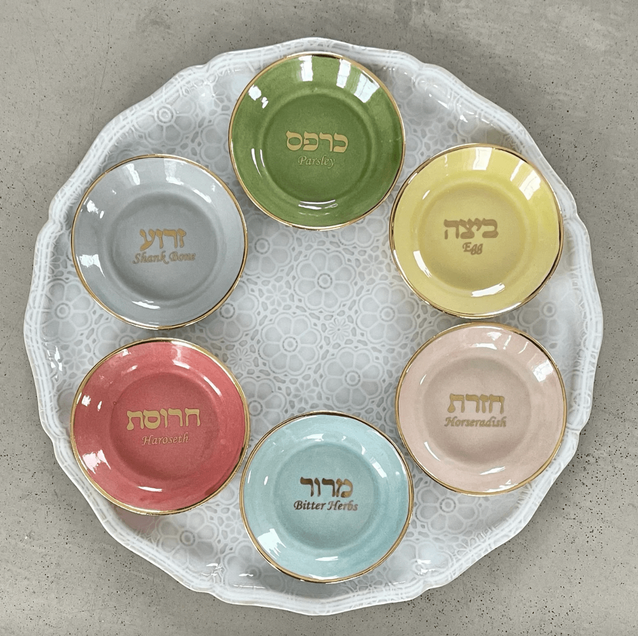 Handmade Ceramic and 22k Gold Spring Seder Plate by Nina Keramik、mySite、topwebapps