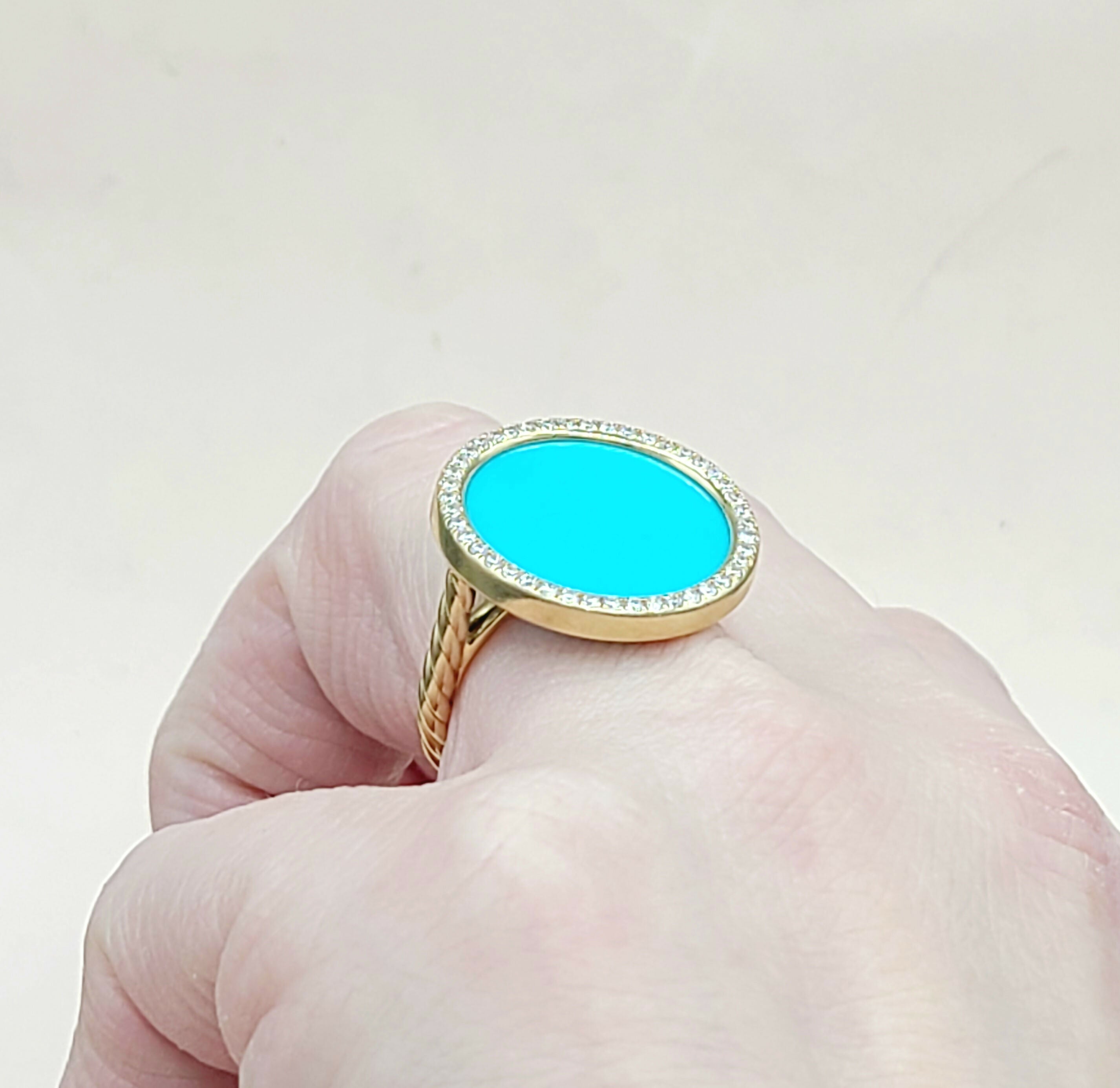 David Yurman Elements Ring Turquoise & Diamond 18K Gold、mySite、hinf8tx79