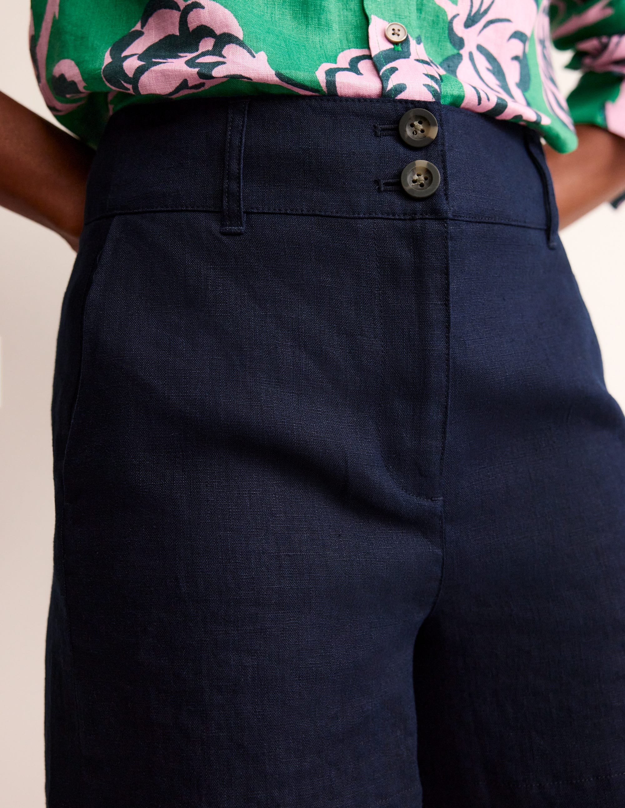  Westbourne Linen Shorts-Navy、mySite、ashleygrahame