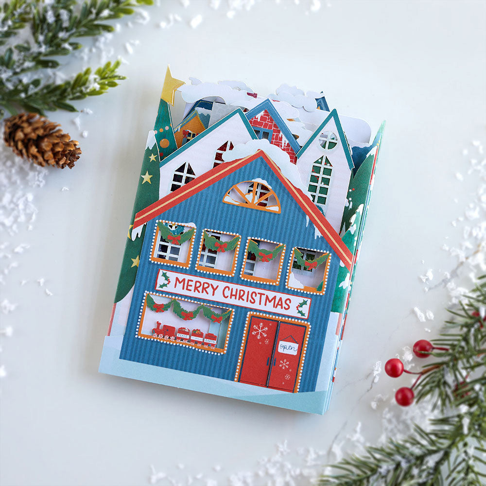 Merry Christmas Village Loooooong Card™ (Expands to 2 feet)、mySite、solidvoid