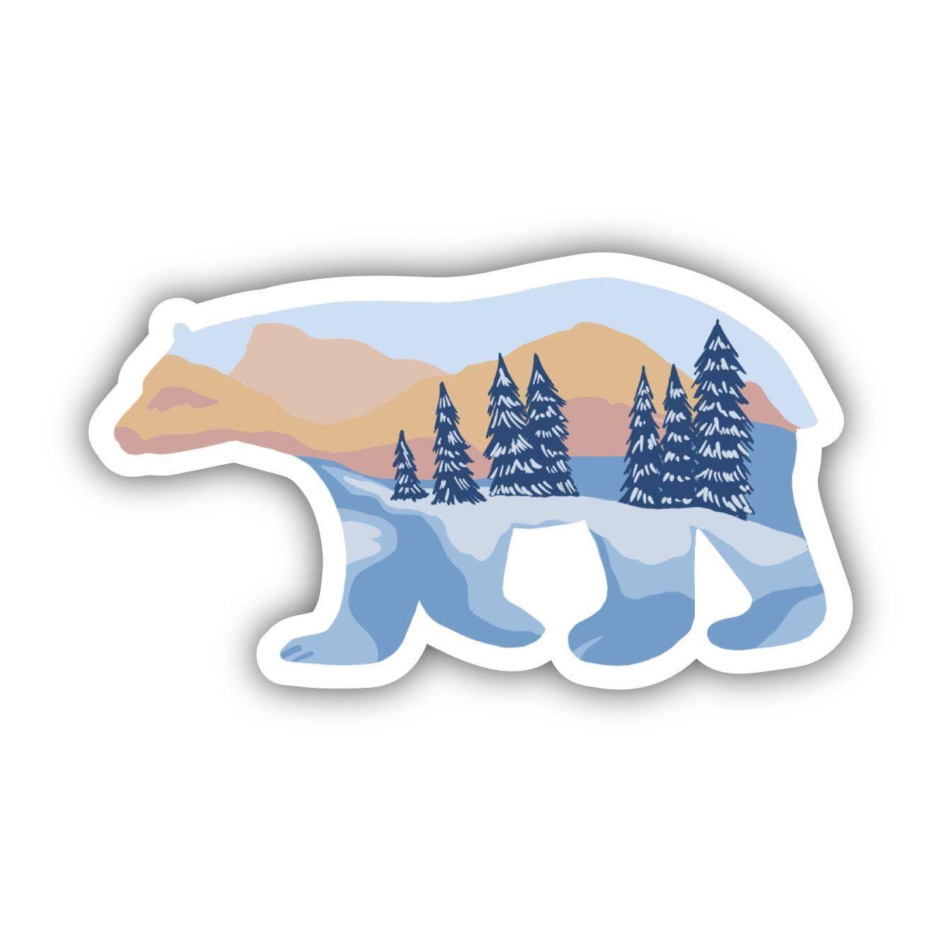  Snowy Nature Polar Bear Winter Sticker、mySite、ghnorth