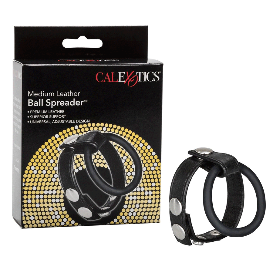 Medium Leather Ball Spreader Cock Ring by Cal Exotics、mySite、bottomscart