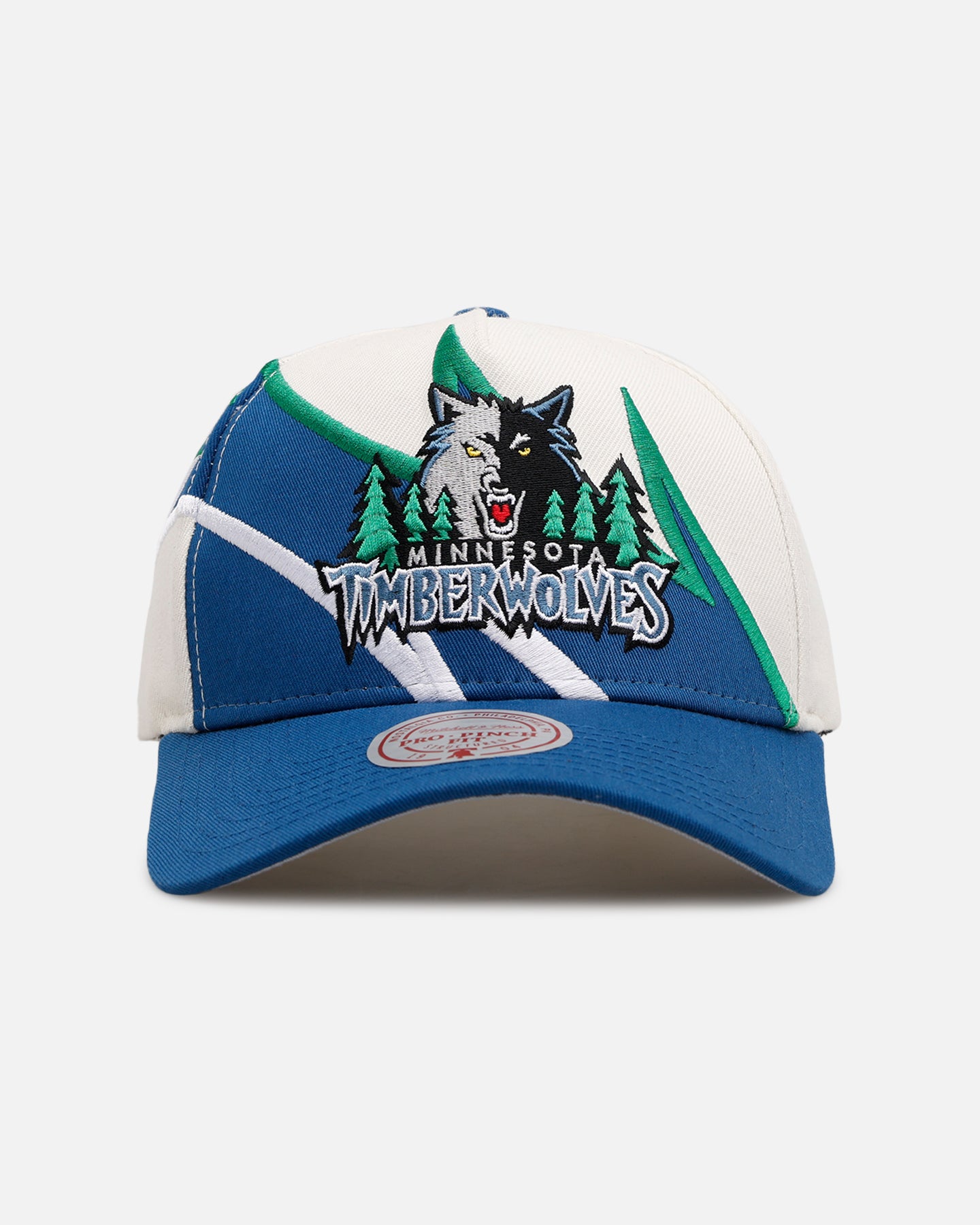 Mitchell & Ness Minnesota Timberwolves 'Shark Tooth' Pro Pinch Snapback Cream/Blue、mySite、zt4zffjzw