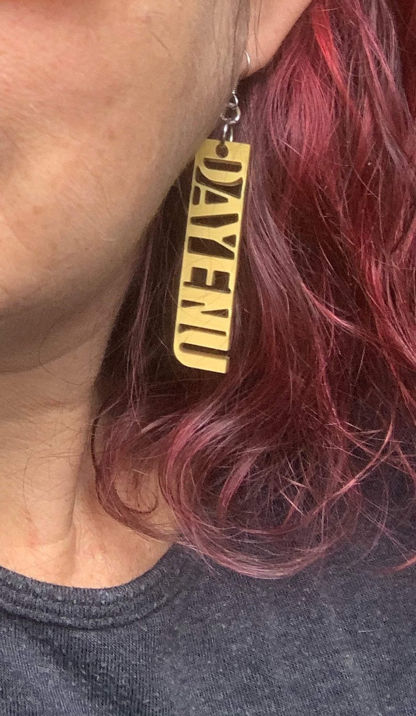 Dayenu Laser-cut Acrylic Dangle Earrings - Gold or Silver、mySite、topwebapps