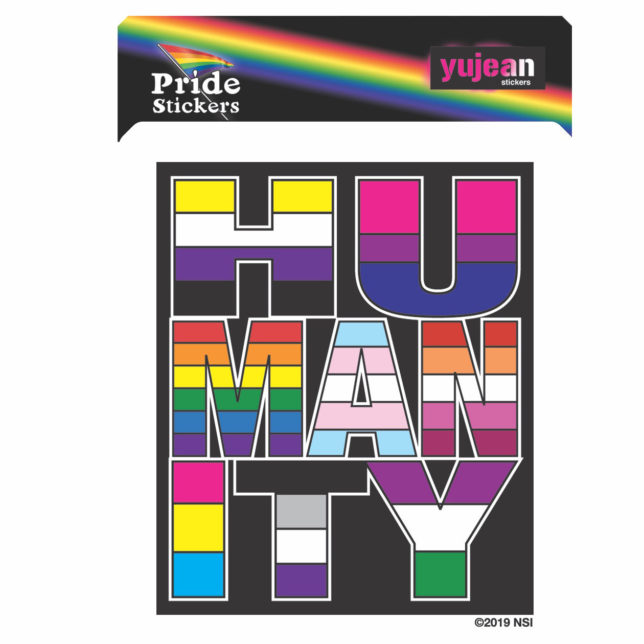  Humanity Rainbow Vinyl Sticker Decal、mySite、ghnorth