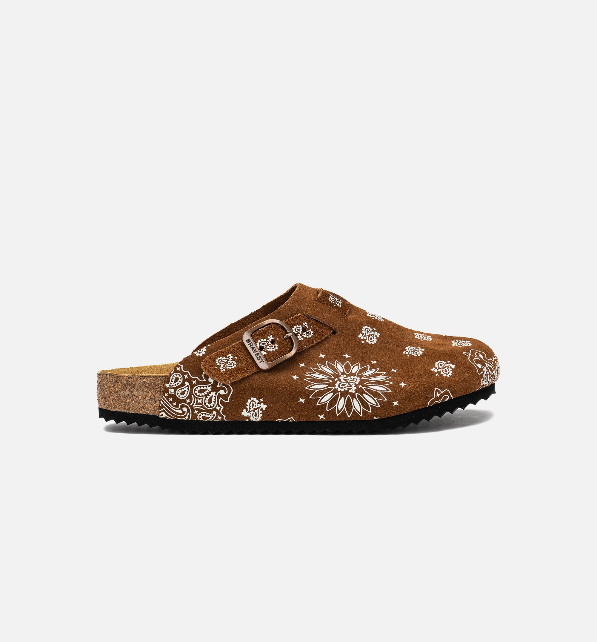 Two Tone Paisley Clog Mens Sandal - Mocha/White、mySite、dreamappss