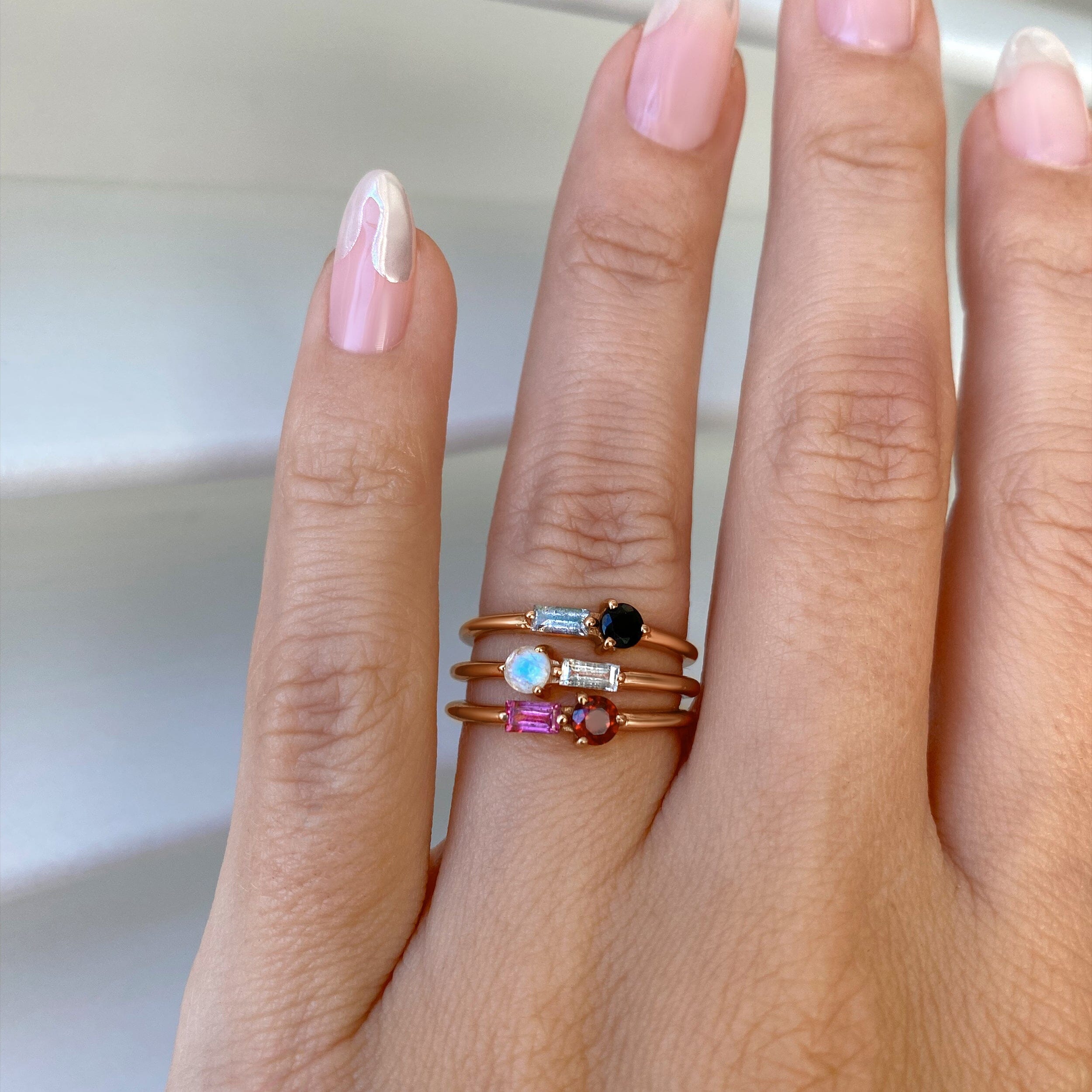 Garnet & Pink Topaz Dainty Ring - Haze、mySite、hinf8tx79