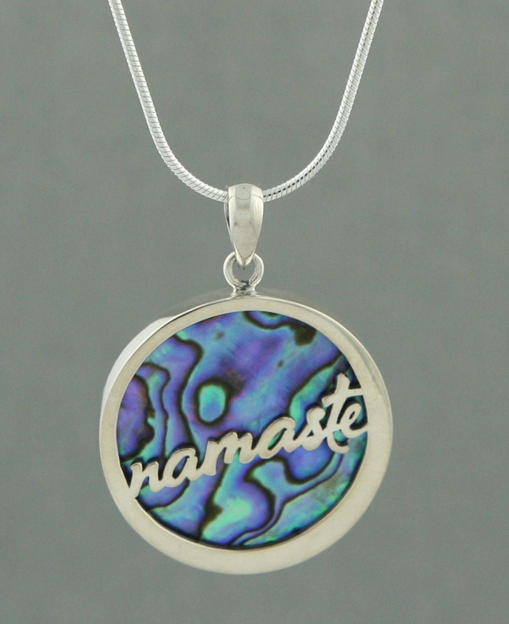 Abalone Shell Namaste Pendant, Sterling Silver、mySite、topwebapps