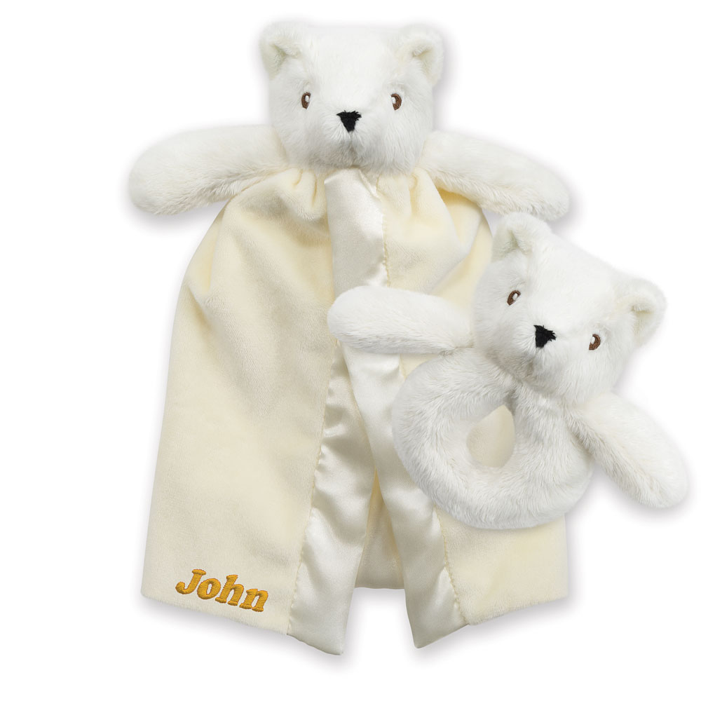 Teddy Bear Rattle and Blanket Gift Set、mySite、g9winljtr