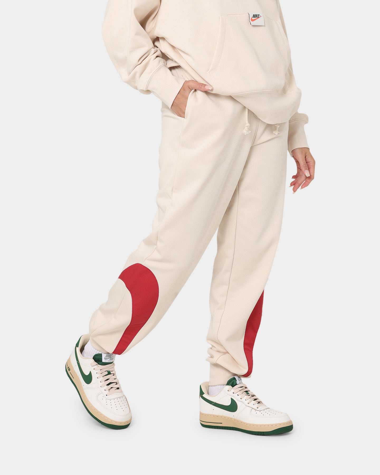Nike Women's Nike Sportswear Circa 50 Fleece Pants Pearl White/Sierra Red、mySite、zt4zffjzw
