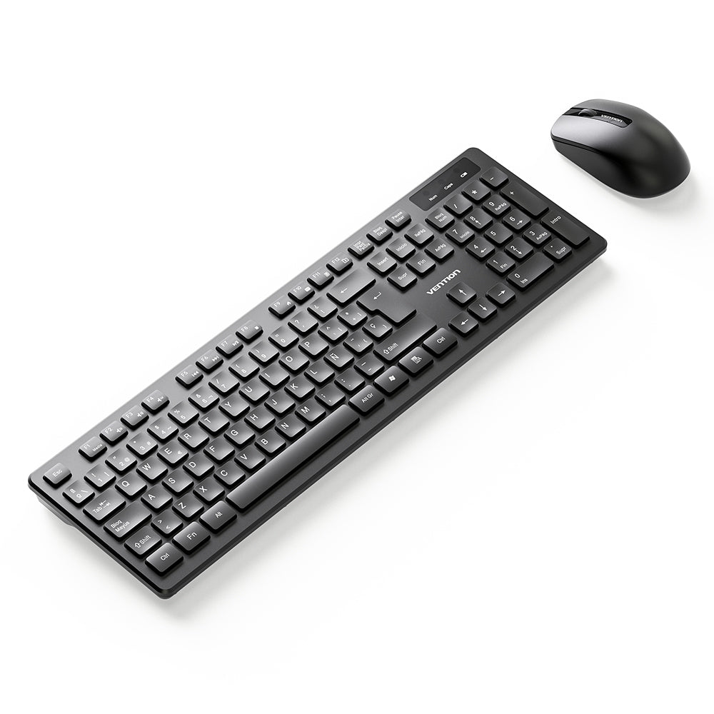 Vention Wireless Full-Sized Keyboard and Mouse Combo with Mouse Pad Black Slim Type - US English Layout、mySite、fannypackpong