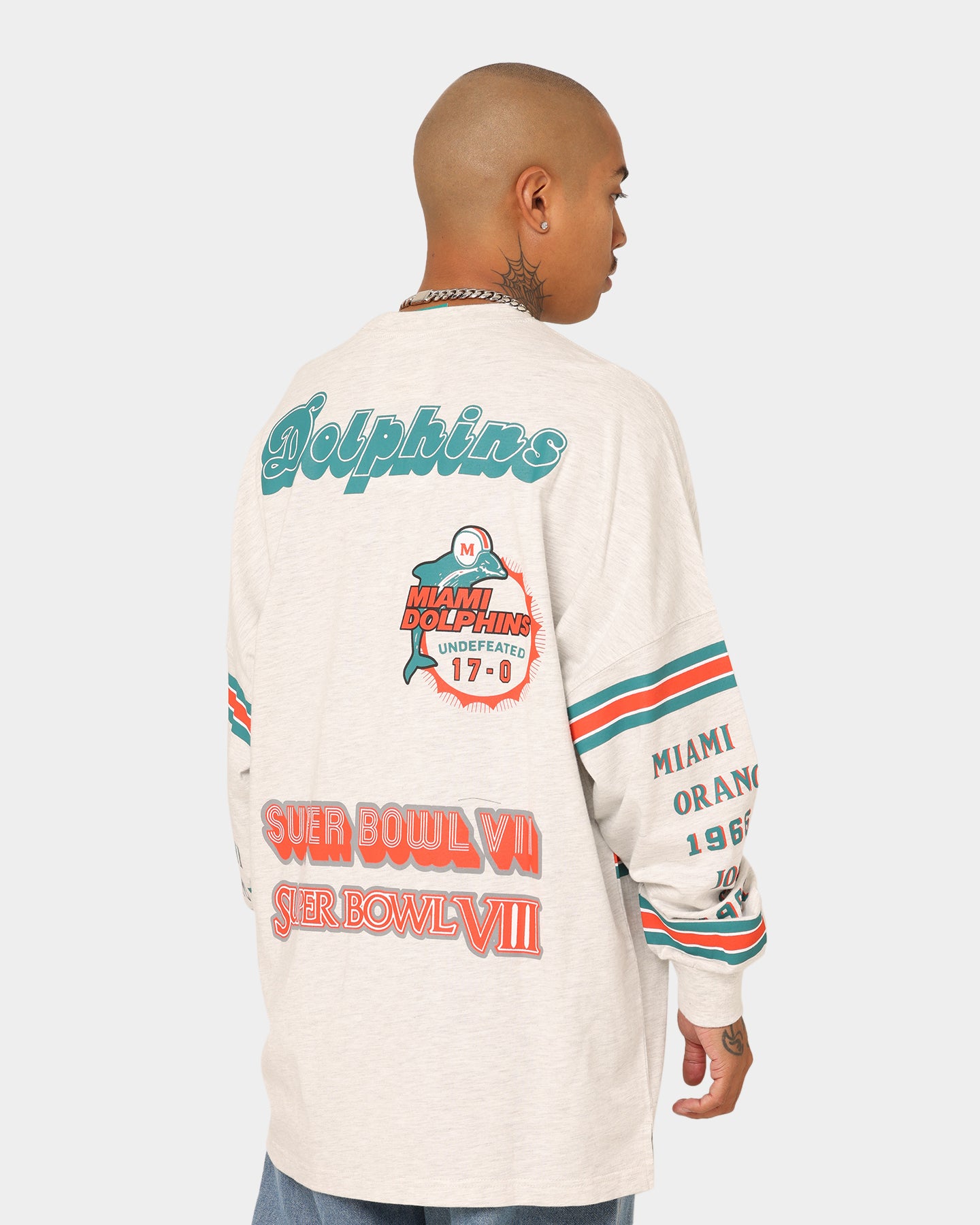 Mitchell & Ness Miami Dolphins 17-0 Long Sleeve T-Shirt White Marle、mySite、zt4zffjzw