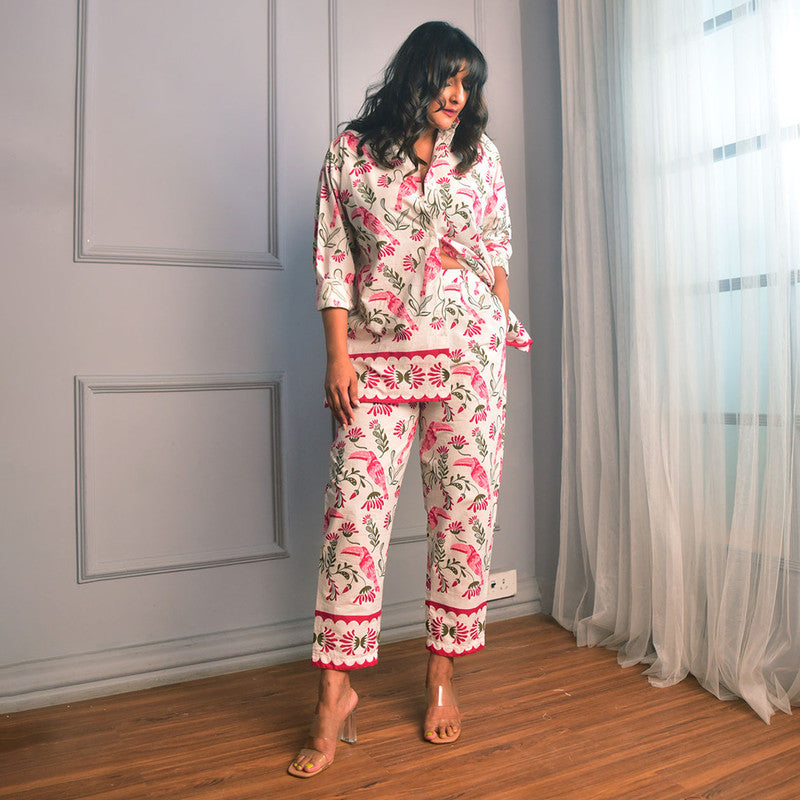 Cotton Shirt For Women | Oversized | Floral Print | Pink、mySite、camillekostekn