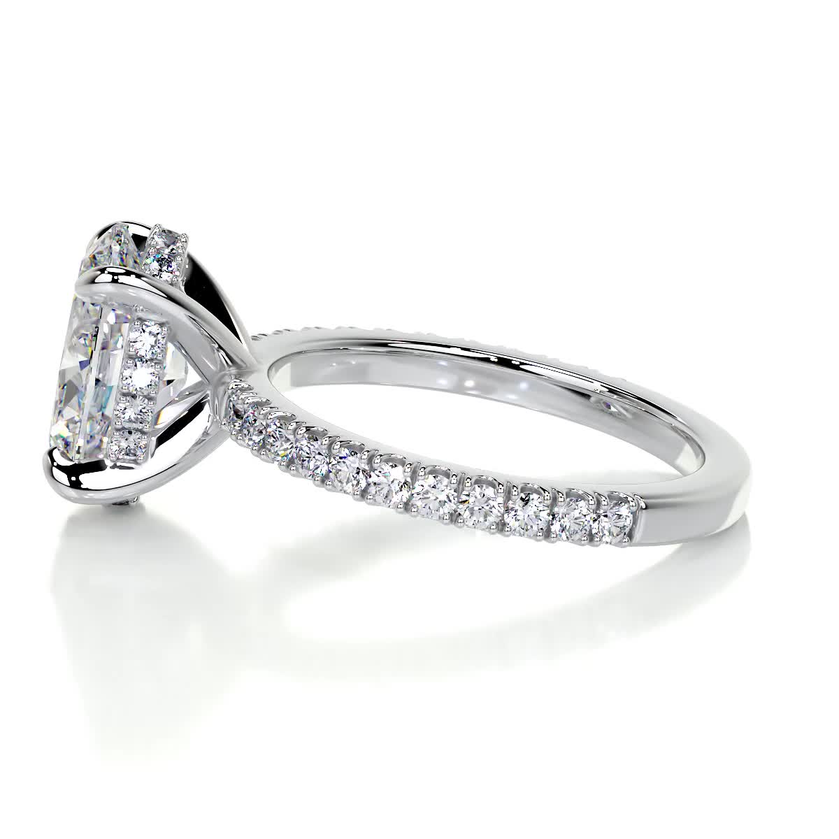 Lucy Moissanite & Diamond Ring -14K White Gold (RTS)、mySite、hinf8tx79