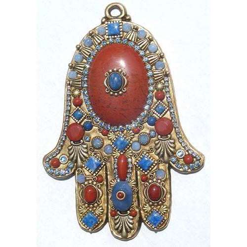 Michal Golan Denis Lapis and Red Jasper Hamsa Wall Plaque、mySite、topwebapps