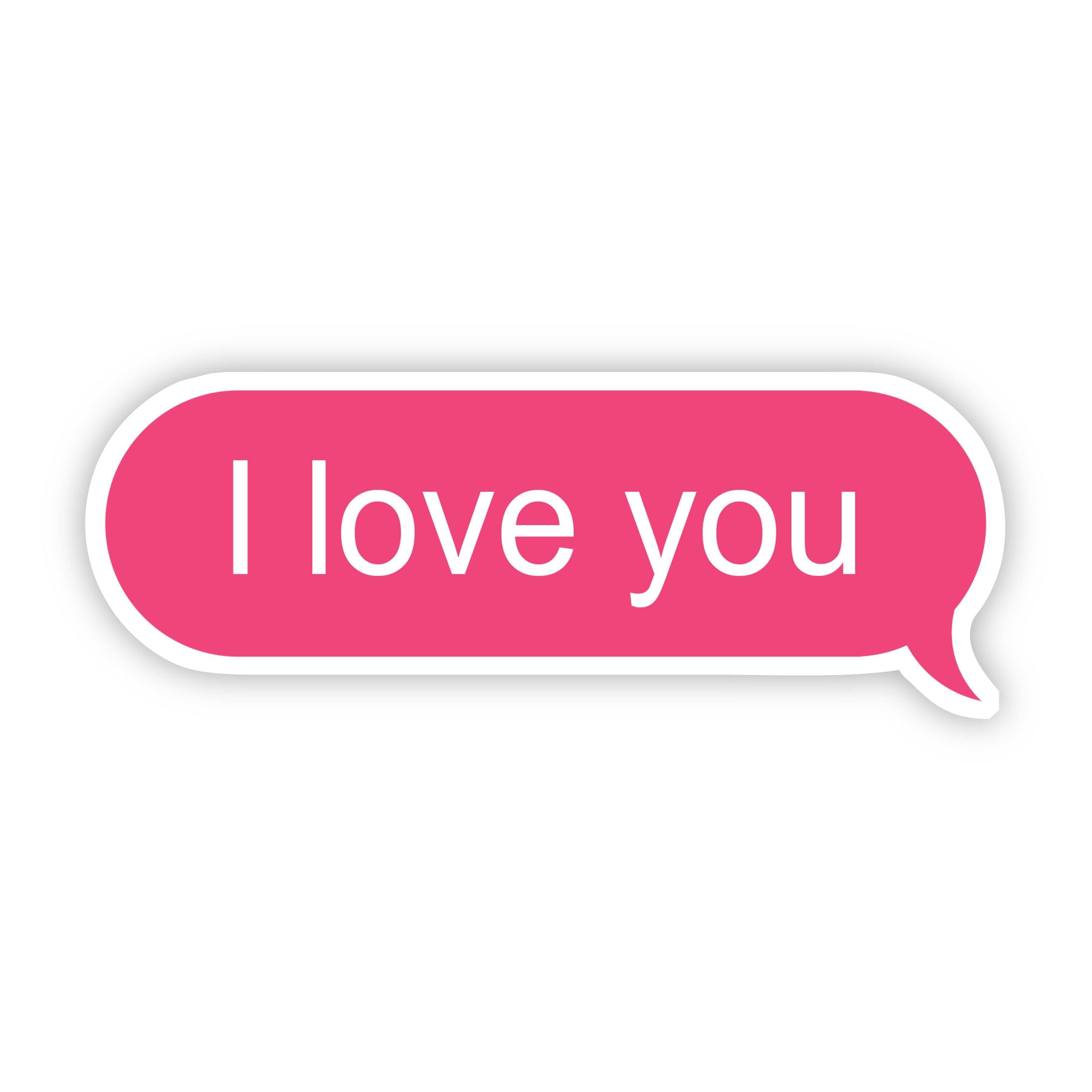 I Love You Pink Text Message Sticker、mySite、elrpsem3k