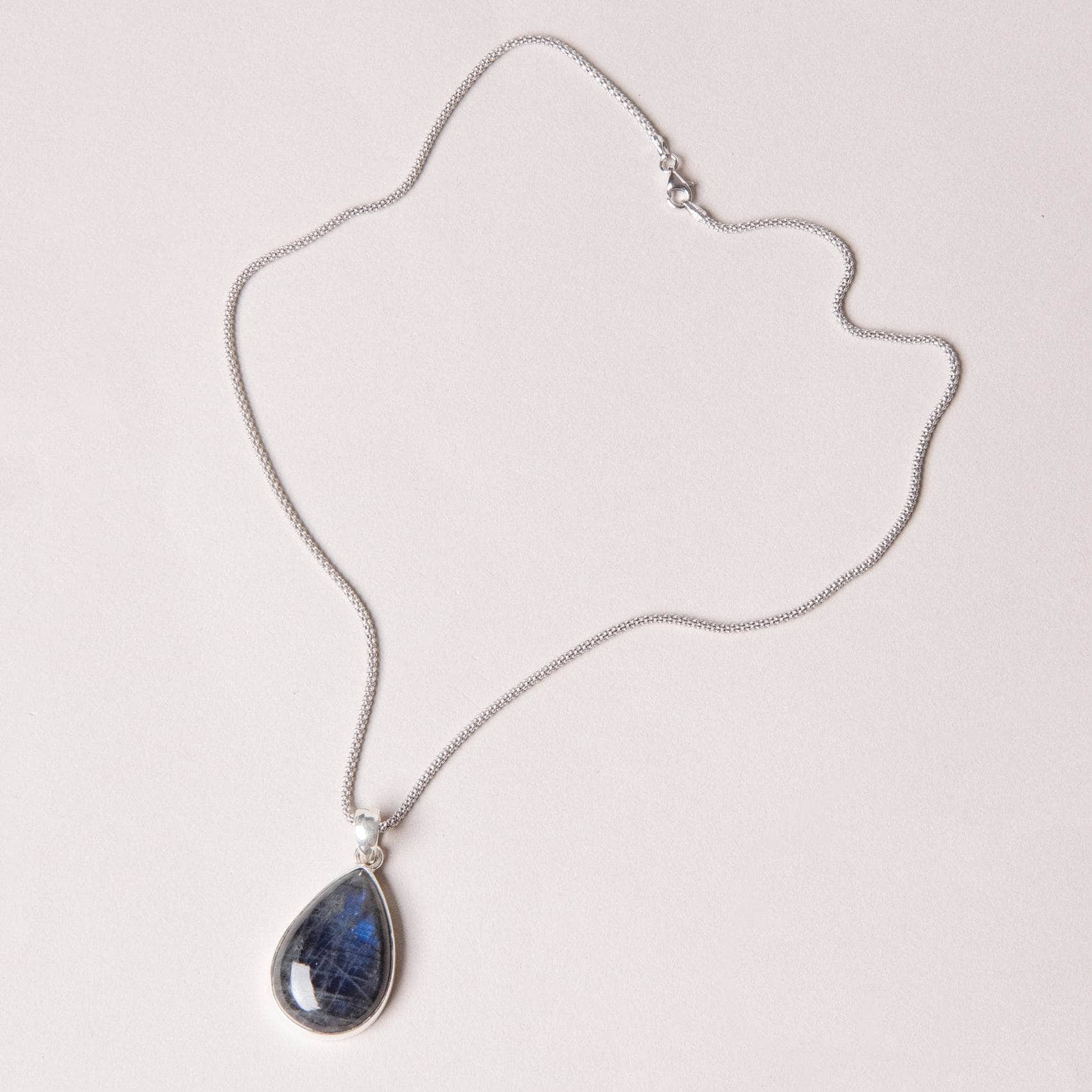 Genuine Labradorite Teardrop Pendant Necklace、mySite、hinf8tx79