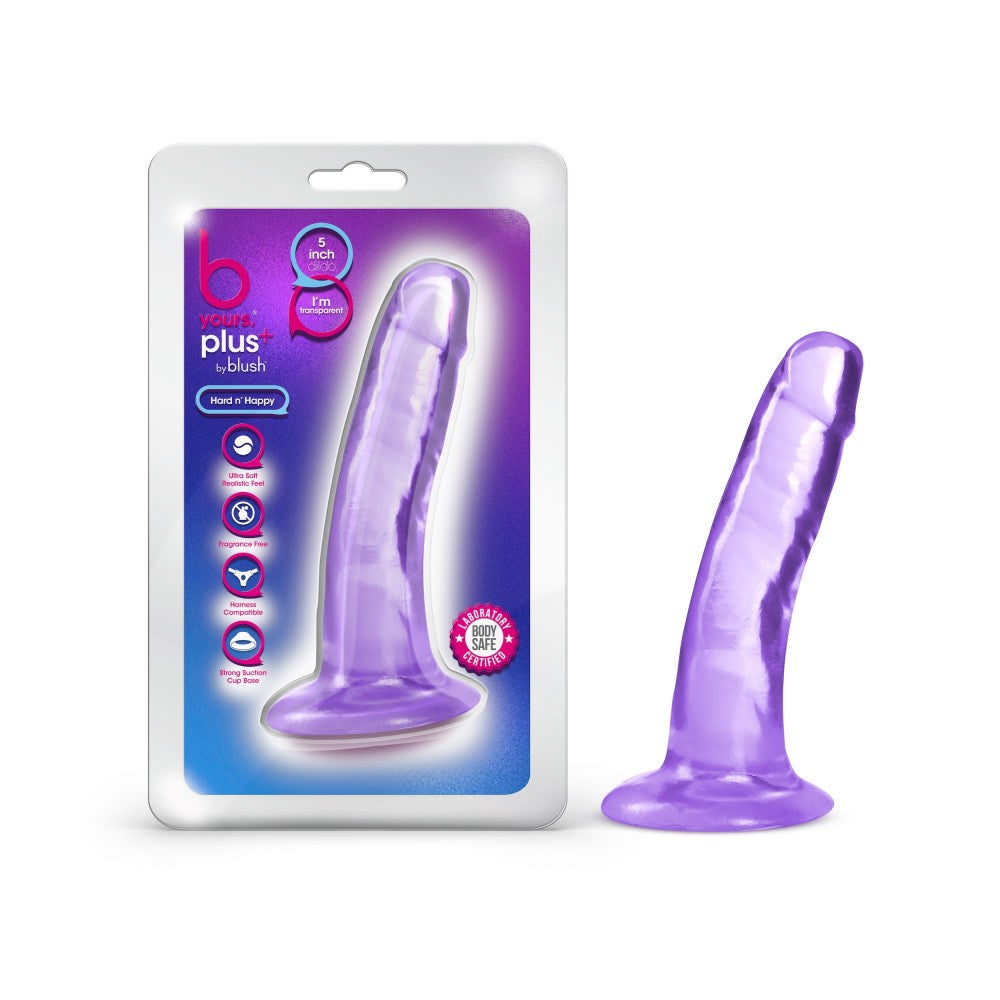 B Yours Plus By Blush® | Hard N’ Happy Realistic G-Spot Purple 5.5-Inch Long Dildo With Suction Cup Base、mySite、bottomscart
