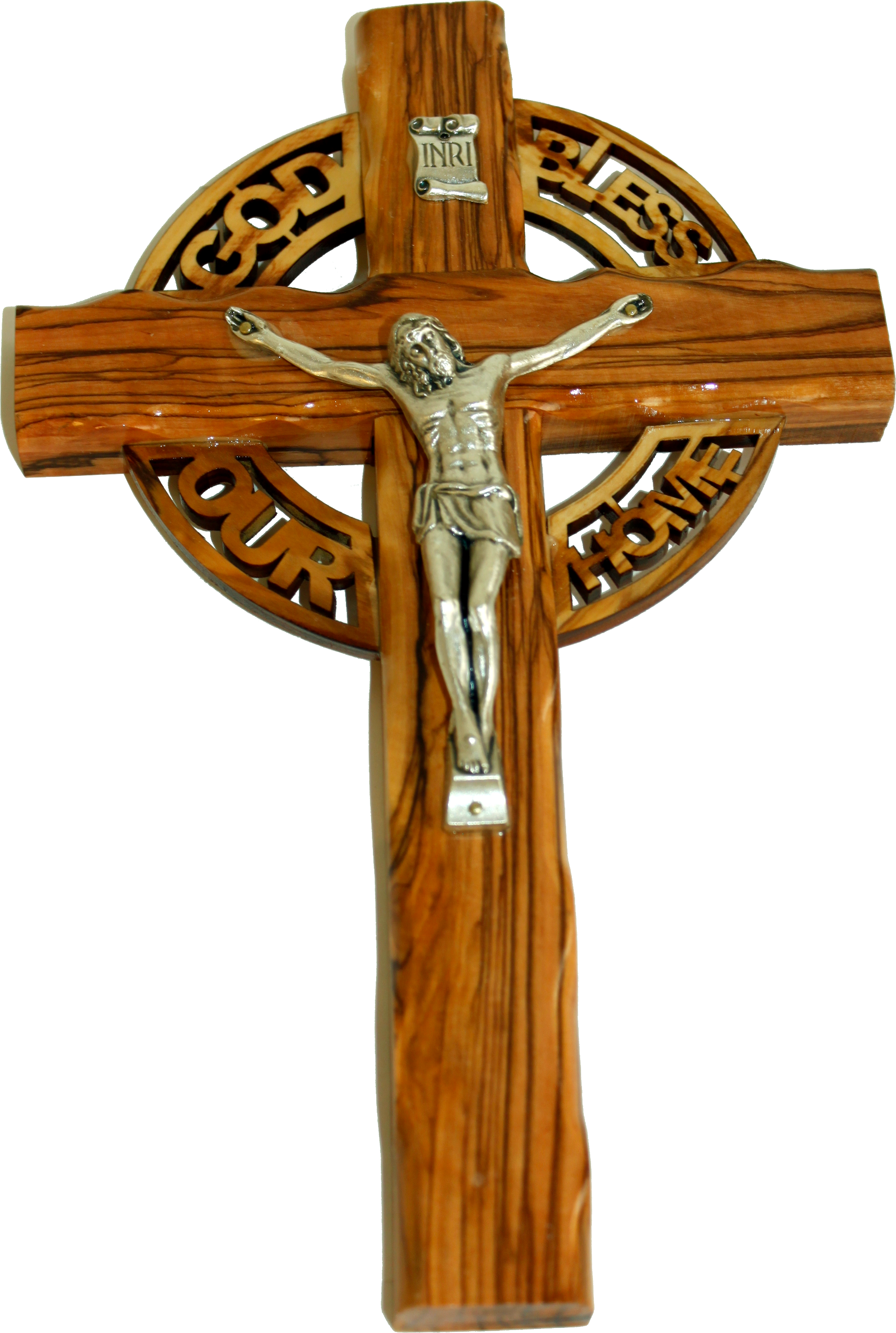 Celtic God Bless Our Home Holy Land Handmade Wall Olive Wood Catholic Crucifix - 10 Inches、mySite、topwebapps