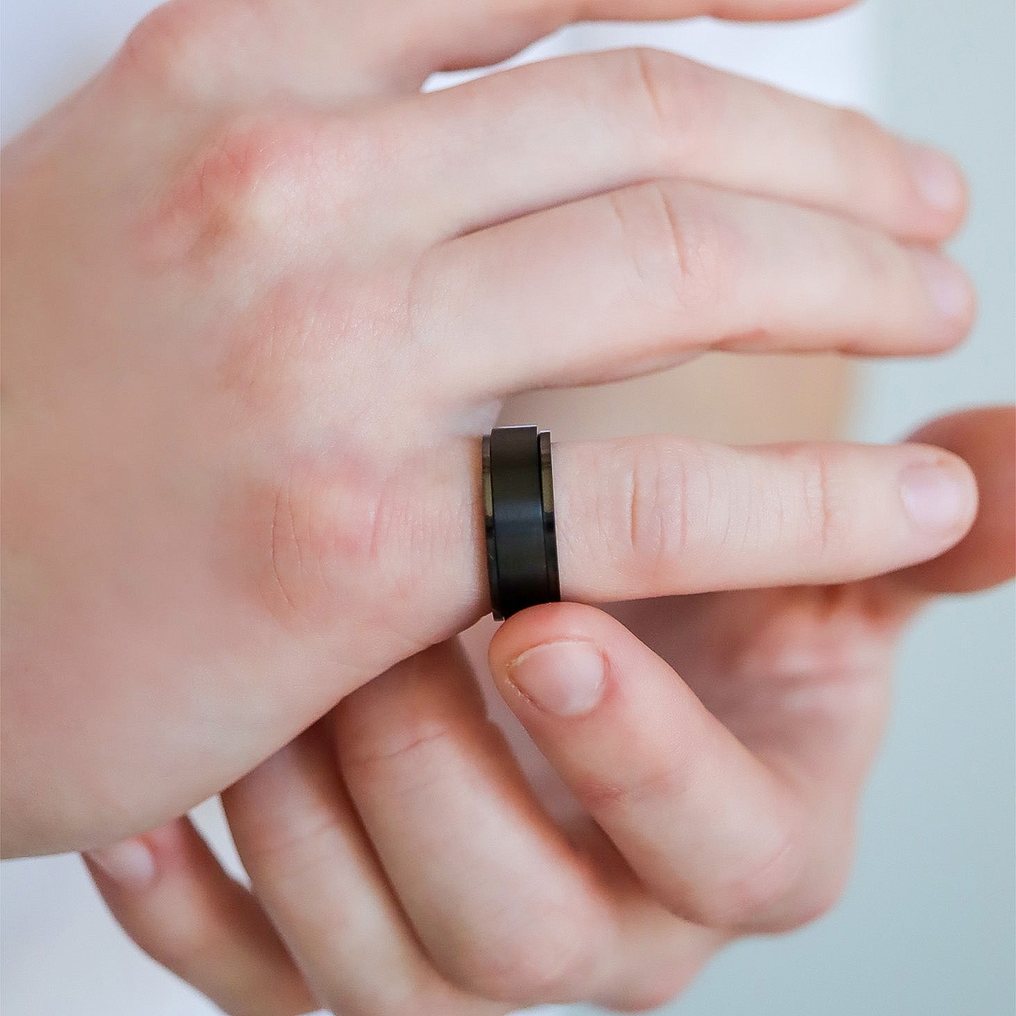 Stainless Steel Black Enamel Spinner Ring / SRJ2572、mySite、dreamappss