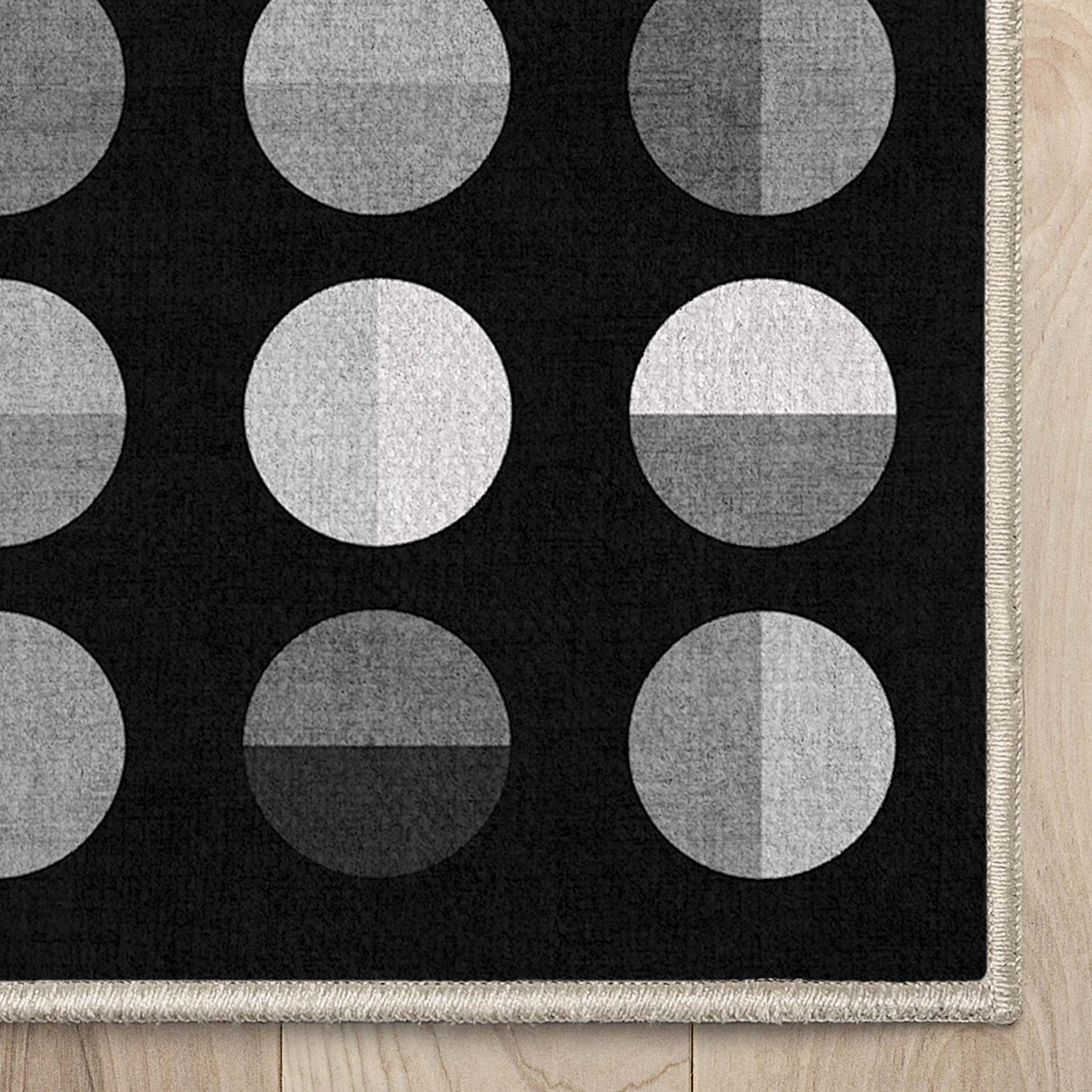 Apollo Modern Geometric Split Dot Black & White Rug、mySite、gigharbornorthrealestate