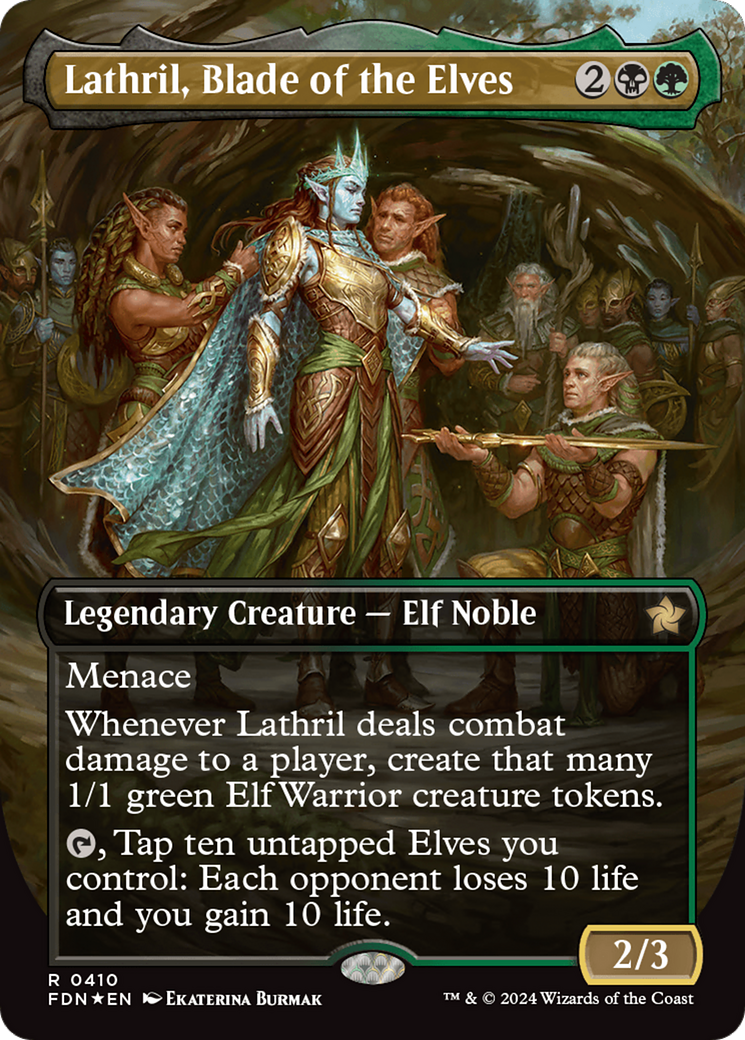 Lathril, Blade of the Elves (Borderless) (Mana Foil) Foundations、mySite、waistdrama