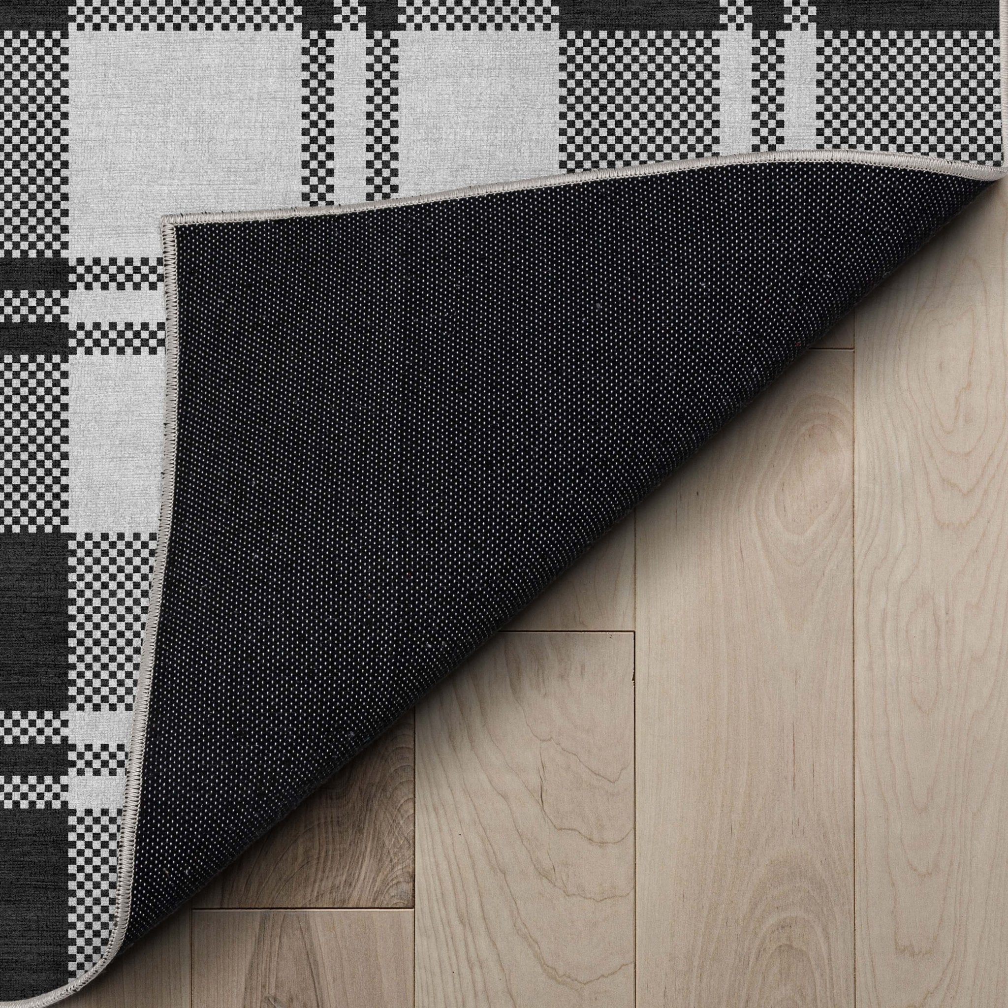 Plaid Modern Geometric Boxes Flat-Weave Rug、mySite、gigharbornorthrealestate