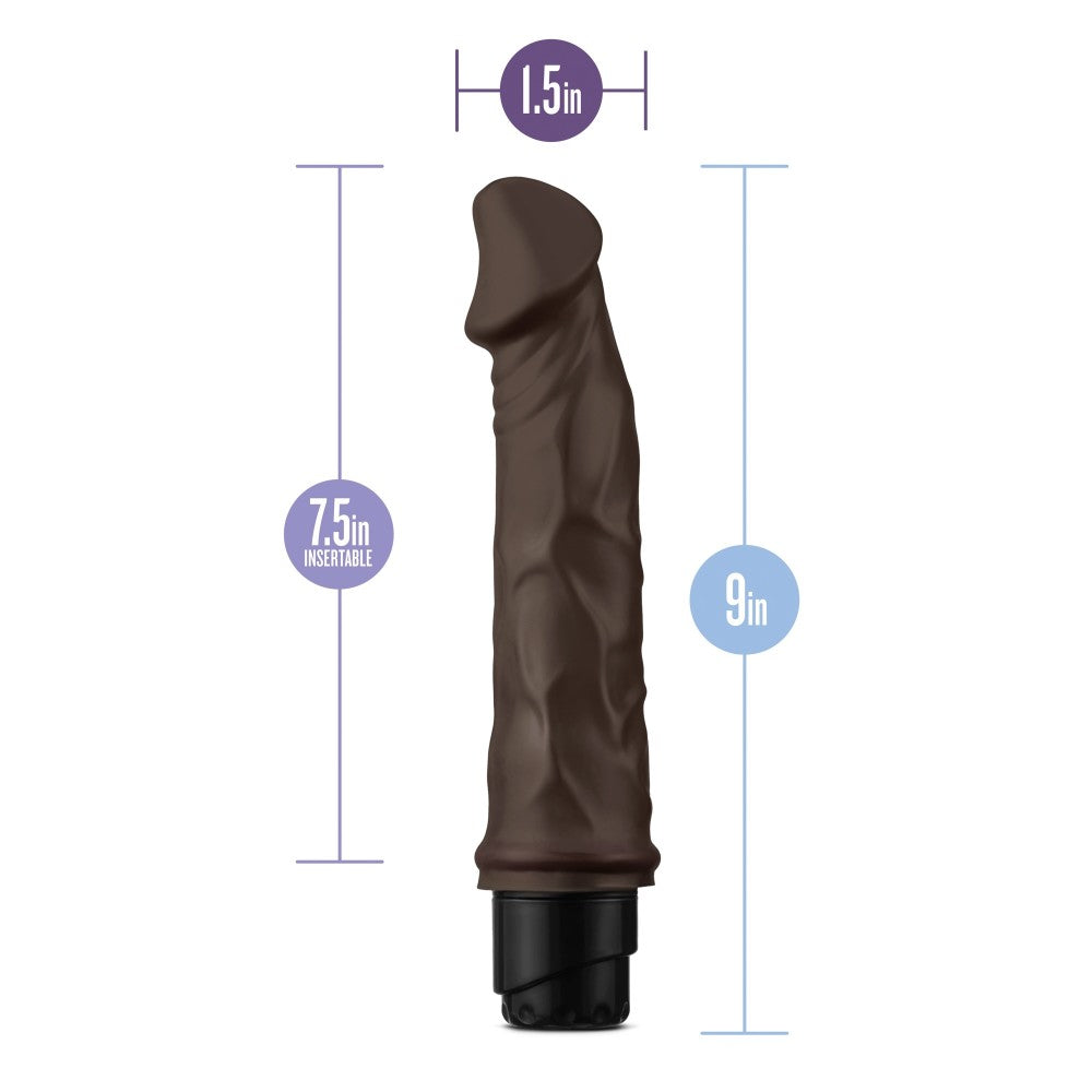 Dr. Skin By Blush® | Cock Vibe 6 Realistic Chocolate 9-Inch Long Vibrating Dildo、mySite、bottomscart